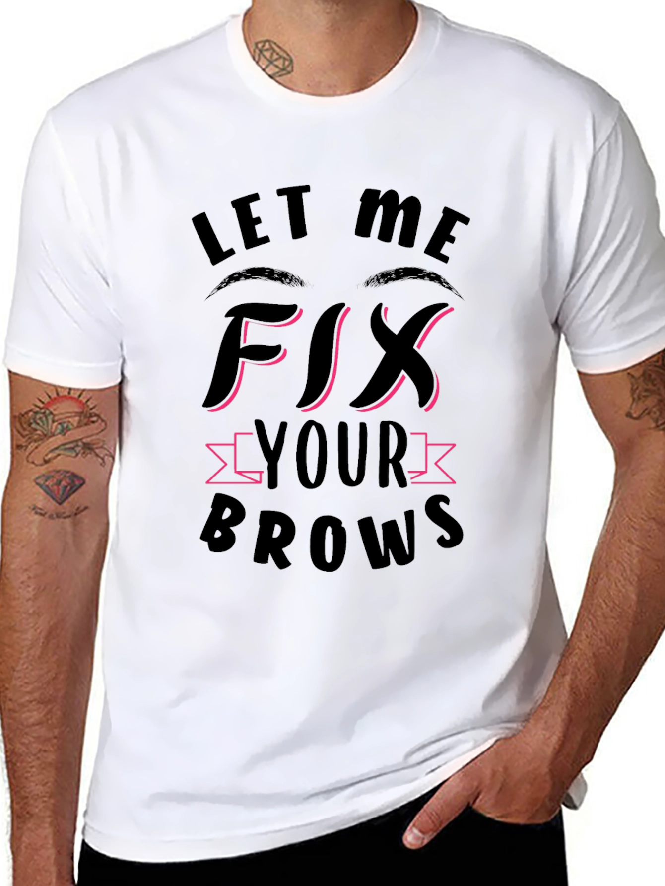 Let Me Fix Your Brows Black T-Shirt