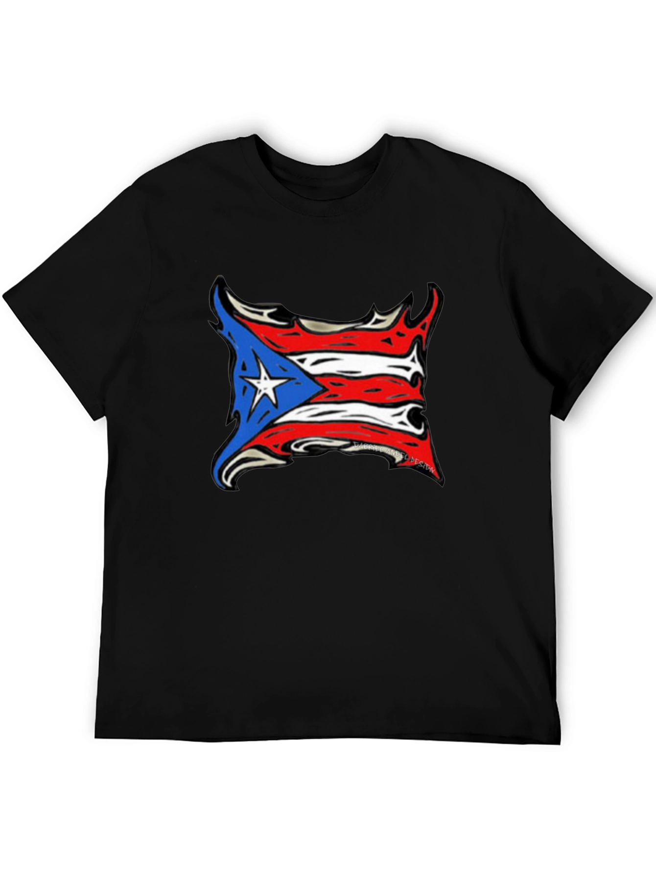 Puerto Rico Flag T-Shirt - Black Tee