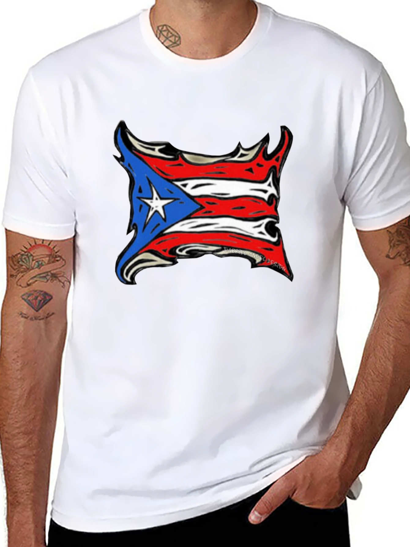 Puerto Rico Flag T-Shirt - Black Tee