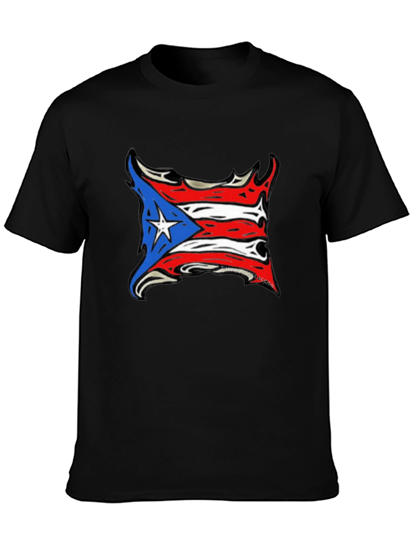 Puerto Rico Flag T-Shirt - Black Tee