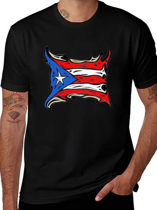 Puerto Rico Flag T-Shirt - Black Tee