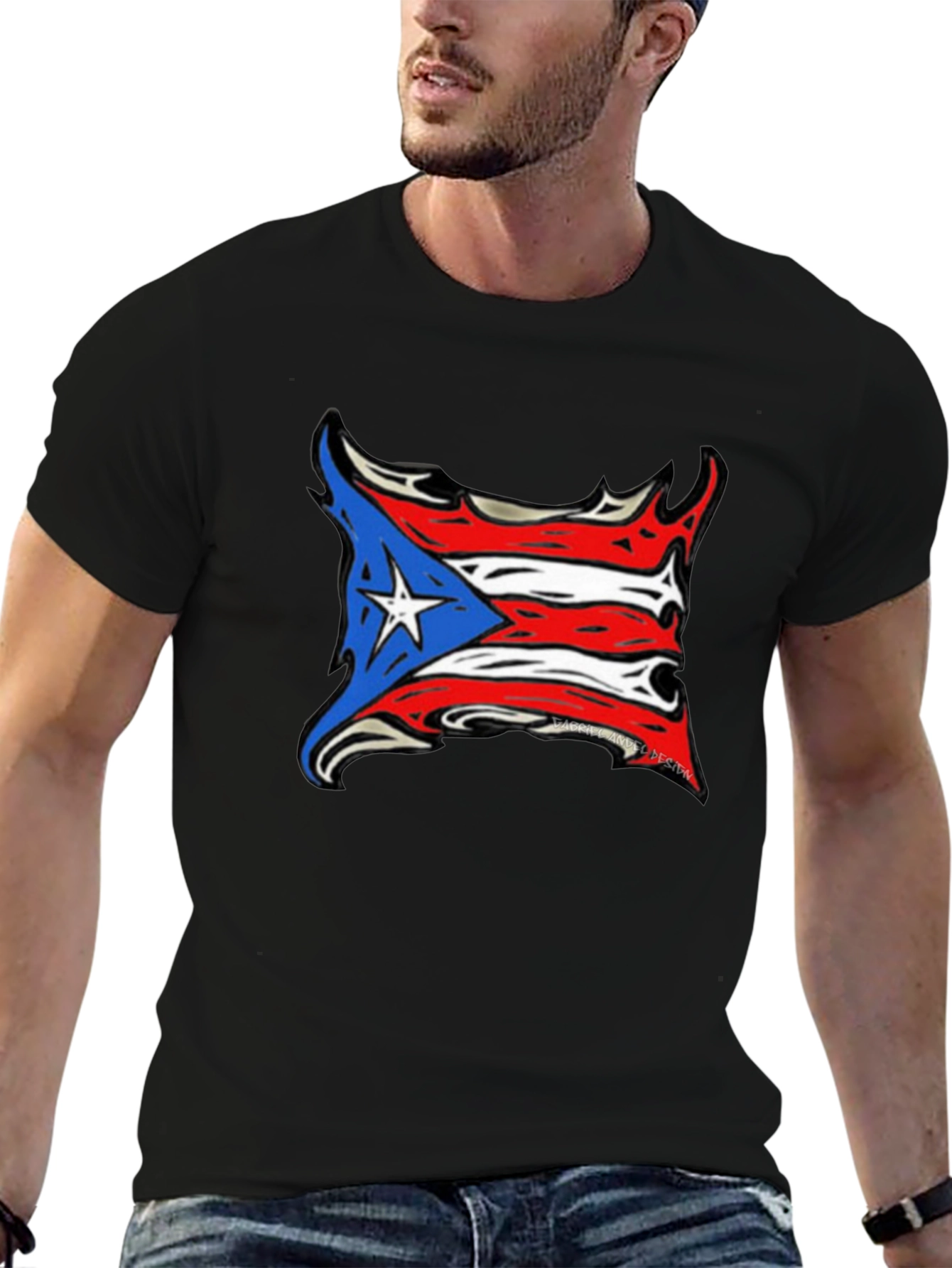 Puerto Rico Flag T-Shirt - Black Tee