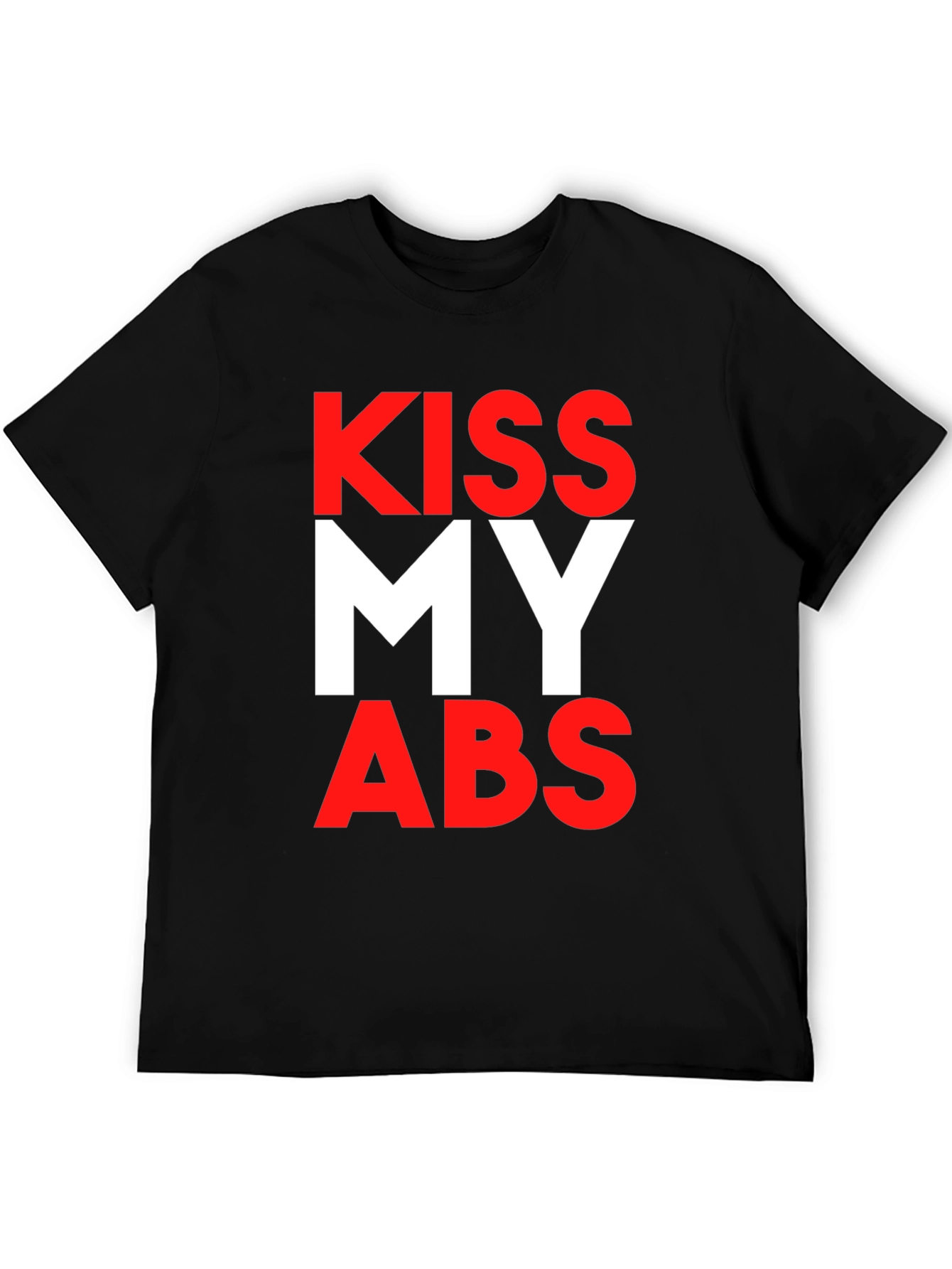 Kiss My Abs Black Graphic Tee