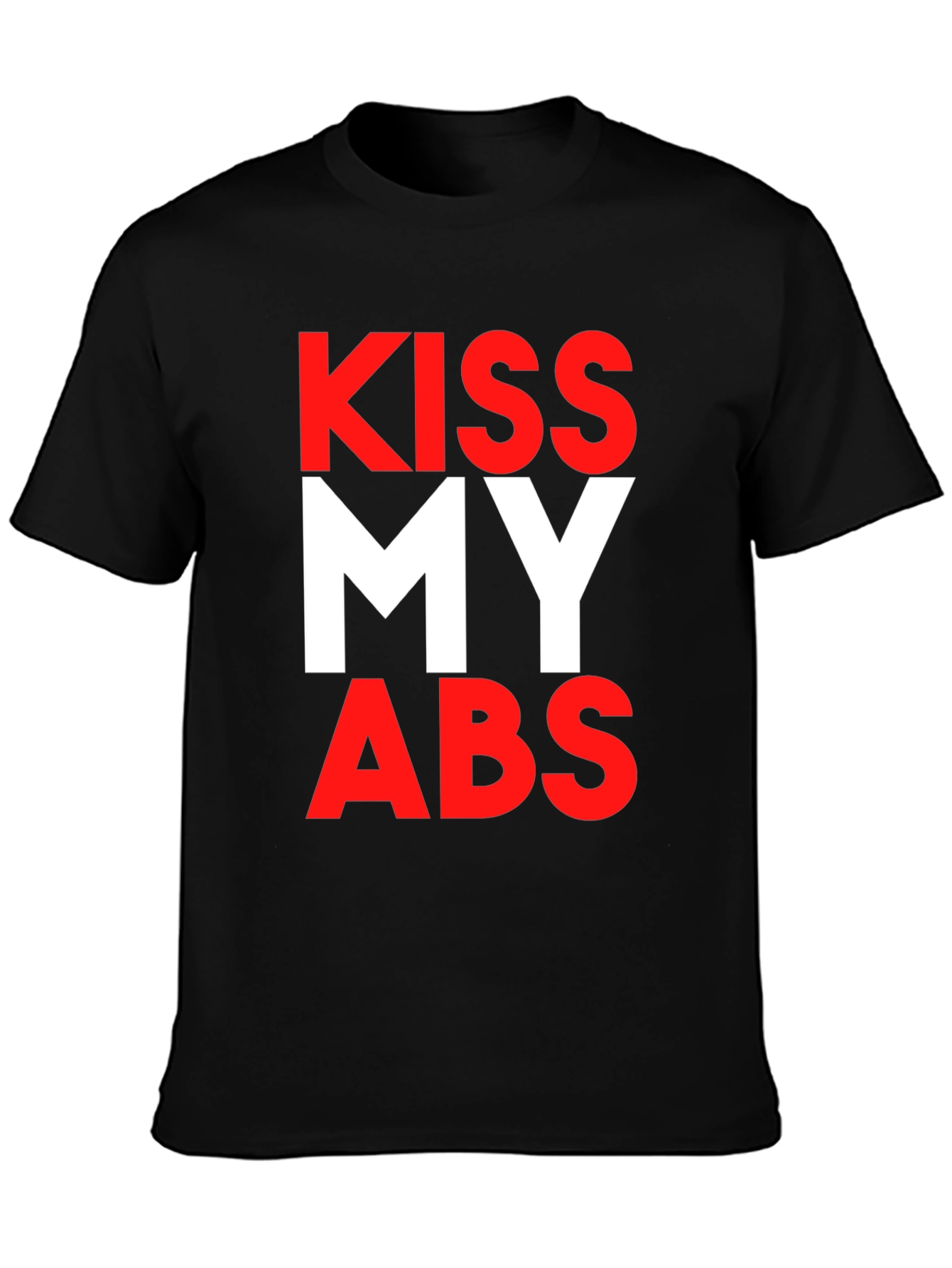Kiss My Abs Black Graphic Tee