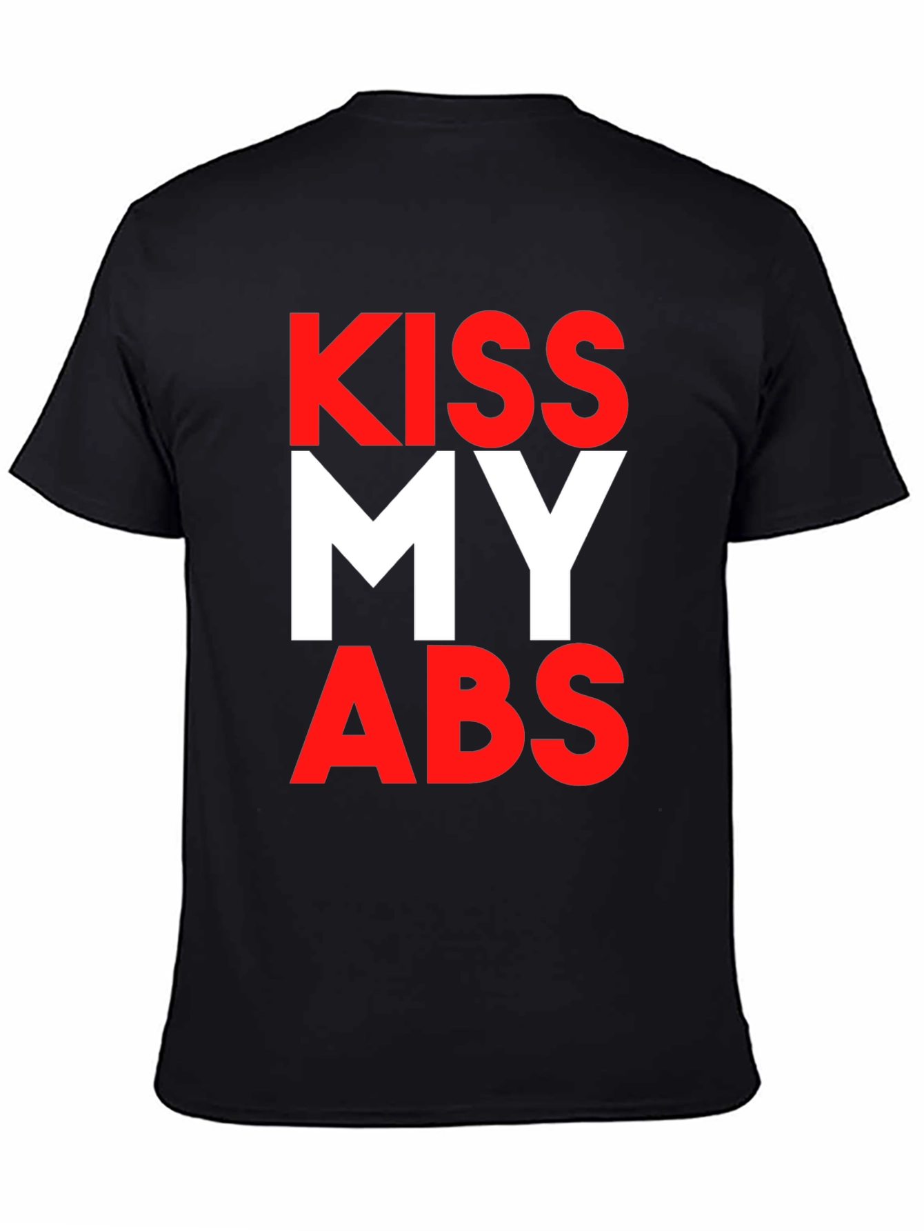 Kiss My Abs Black Graphic Tee