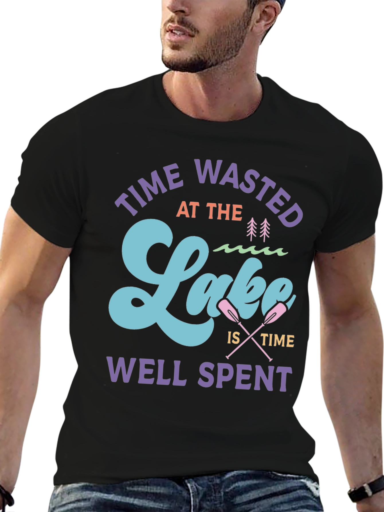 Time Wasted at the Lake Graphic T-Shirt