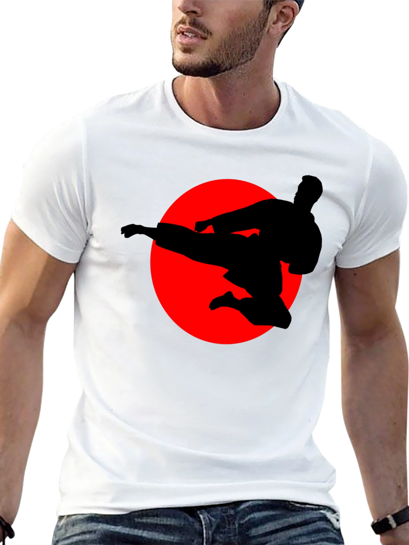 Karate Silhouette Graphic Tee - Martial Arts T-Shirt