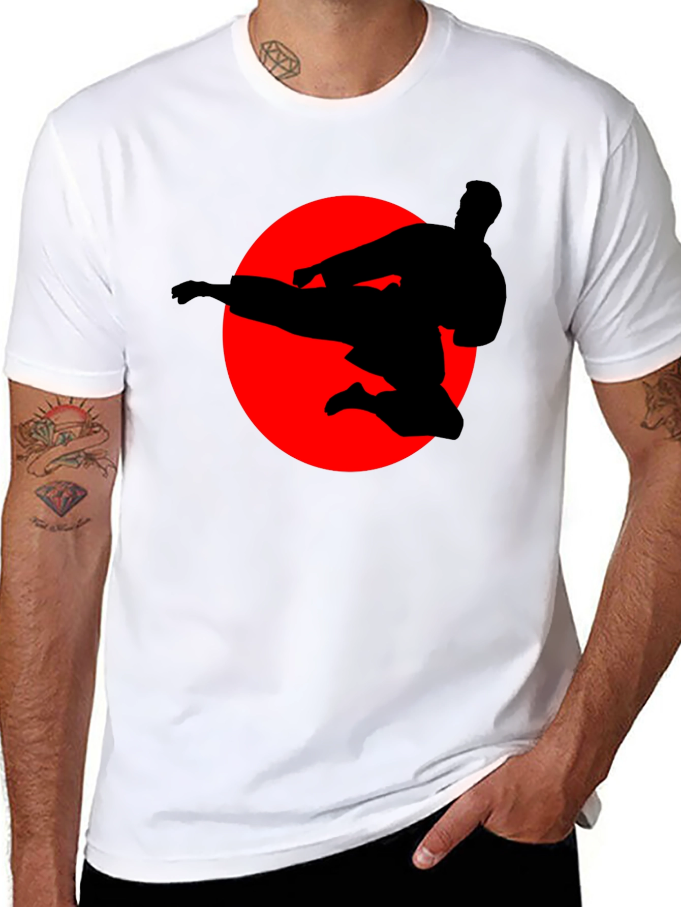 Karate Silhouette Graphic Tee - Martial Arts T-Shirt