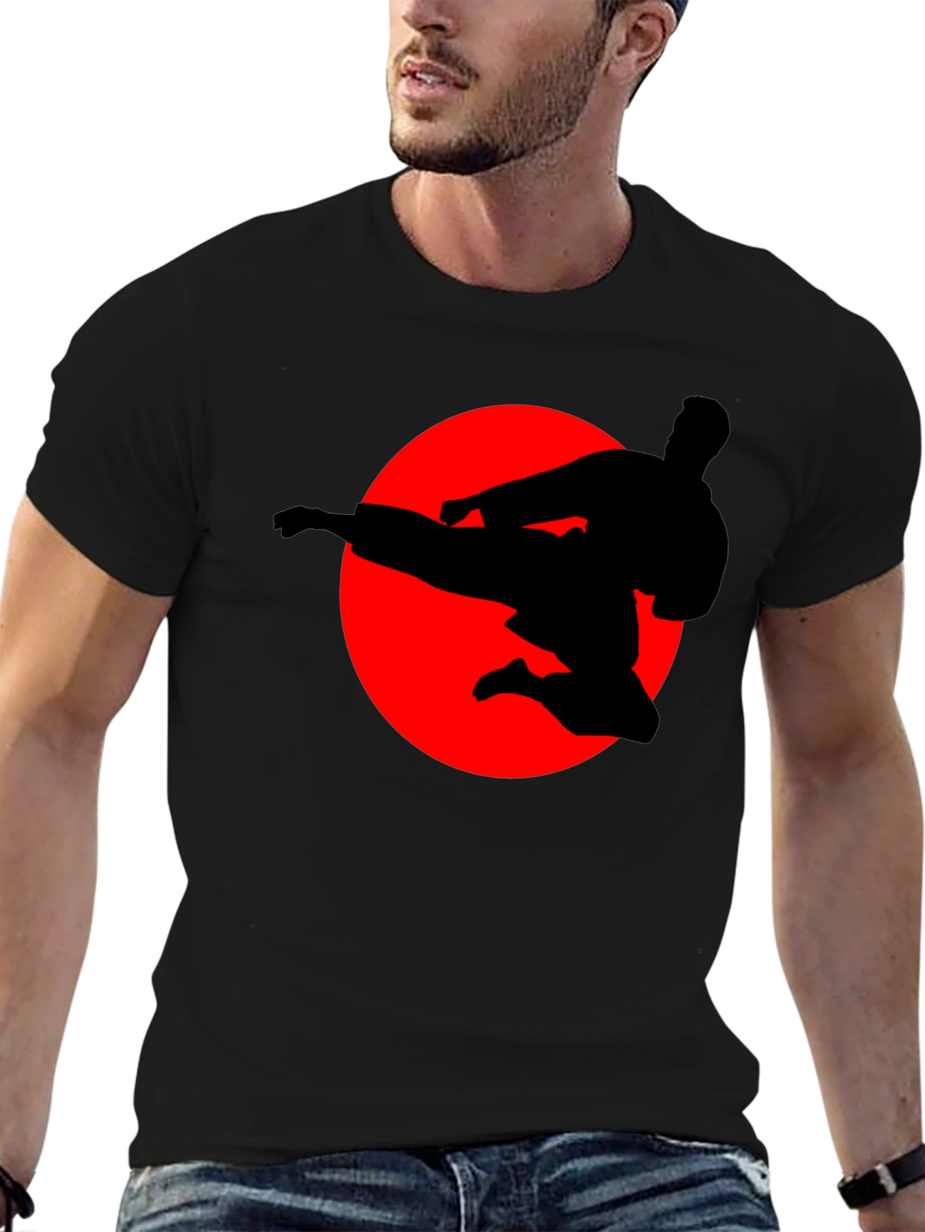 Karate Silhouette Graphic Tee - Martial Arts T-Shirt