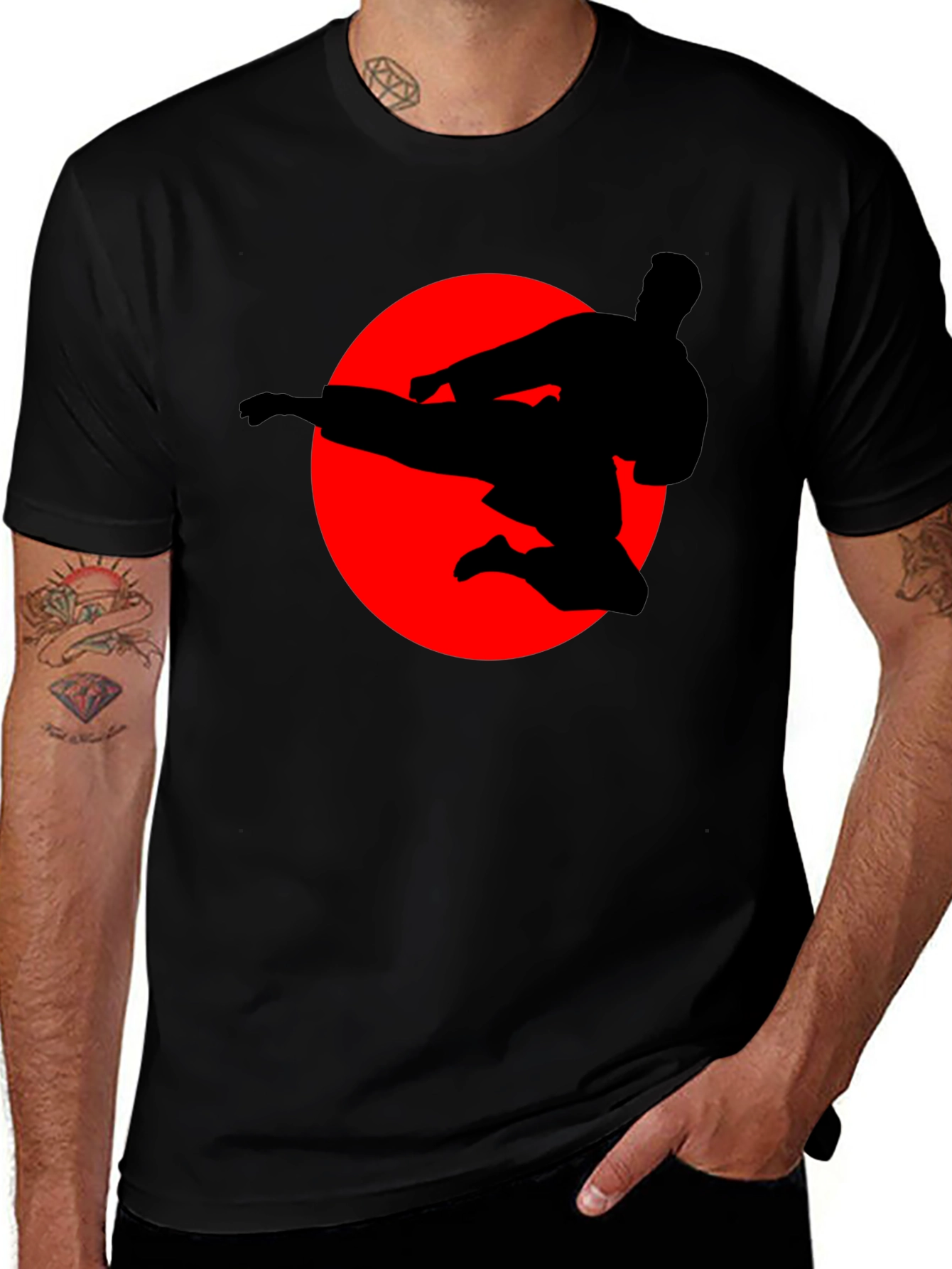 Karate Silhouette Graphic Tee - Martial Arts T-Shirt