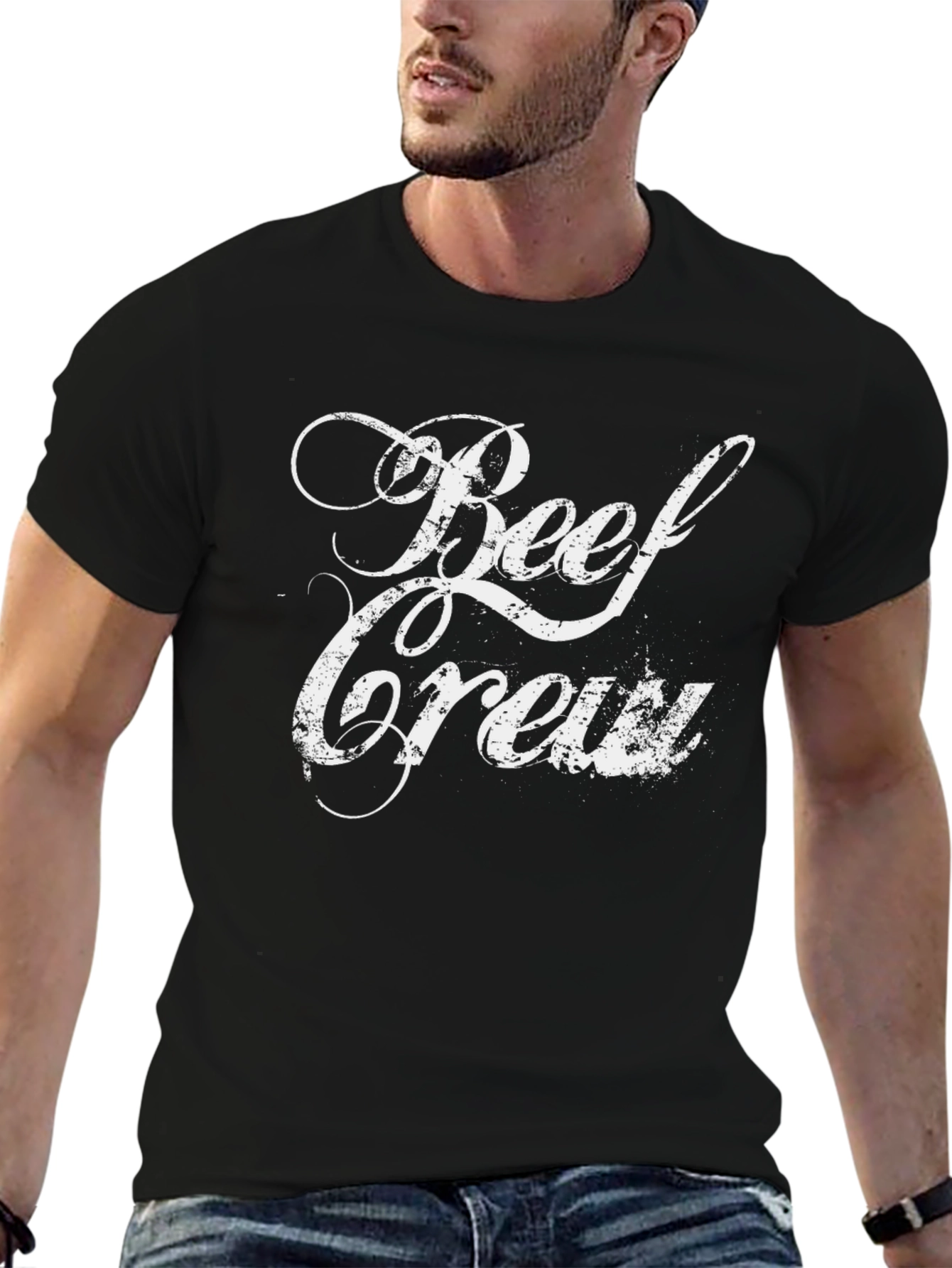 Beef Crew Graphic Tee - Soft Black T-Shirt