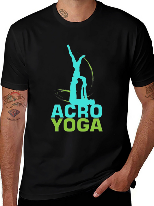 Acro Yoga Graphic Tee - Black Cotton T-Shirt