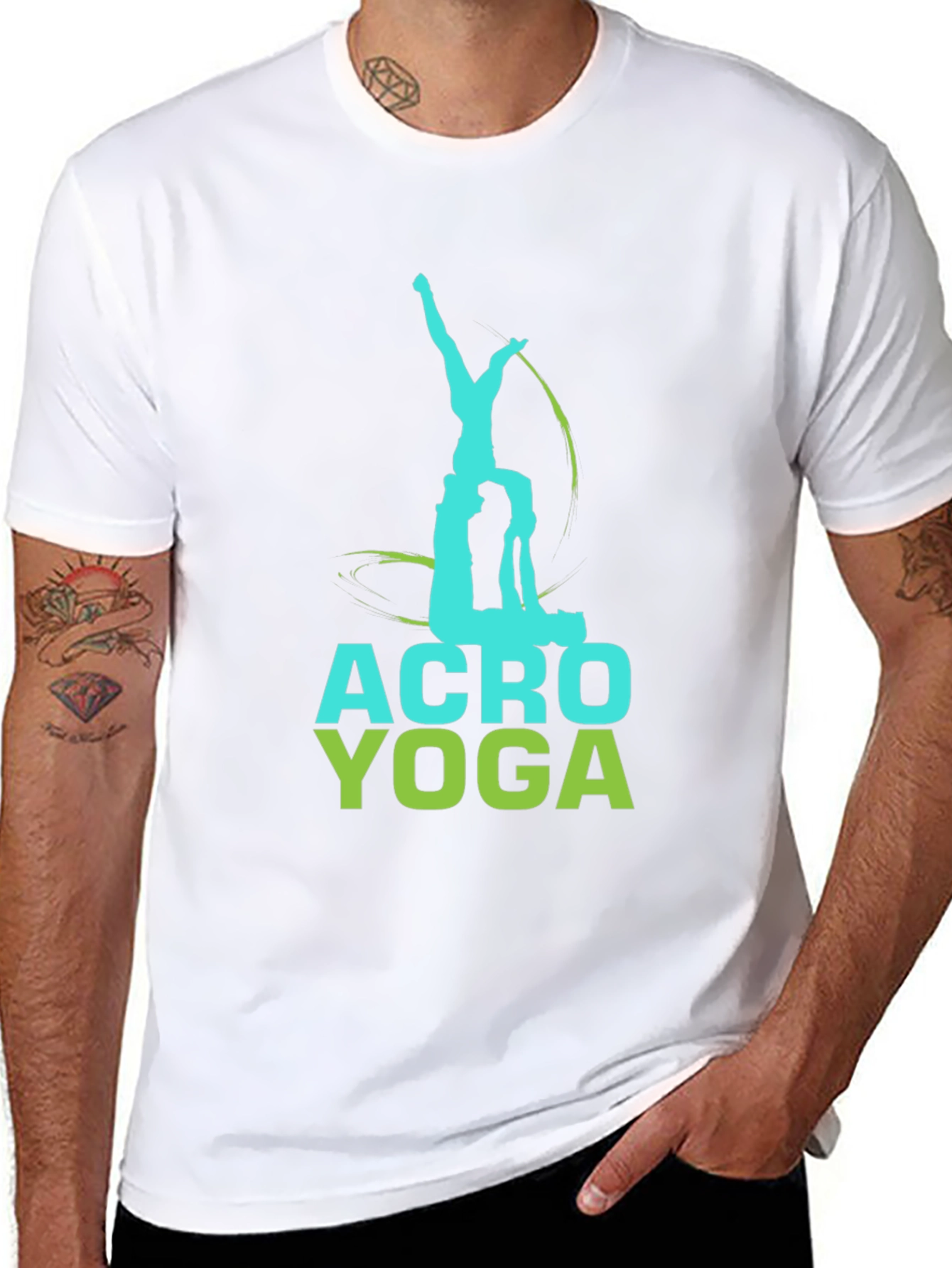 Acro Yoga Graphic Tee - Black Cotton T-Shirt