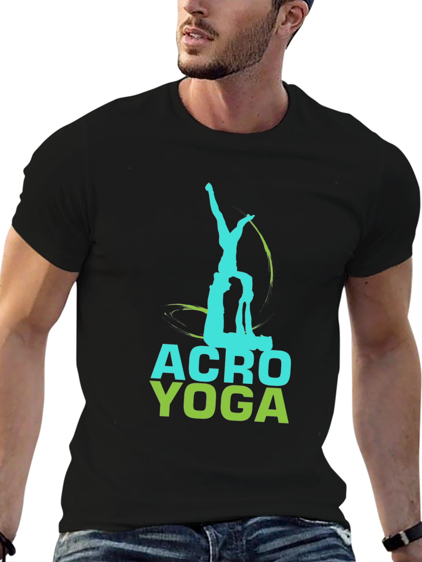 Acro Yoga Graphic Tee - Black Cotton T-Shirt