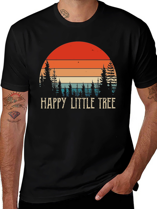 Happy Little Tree Graphic T-Shirt Retro Sunset