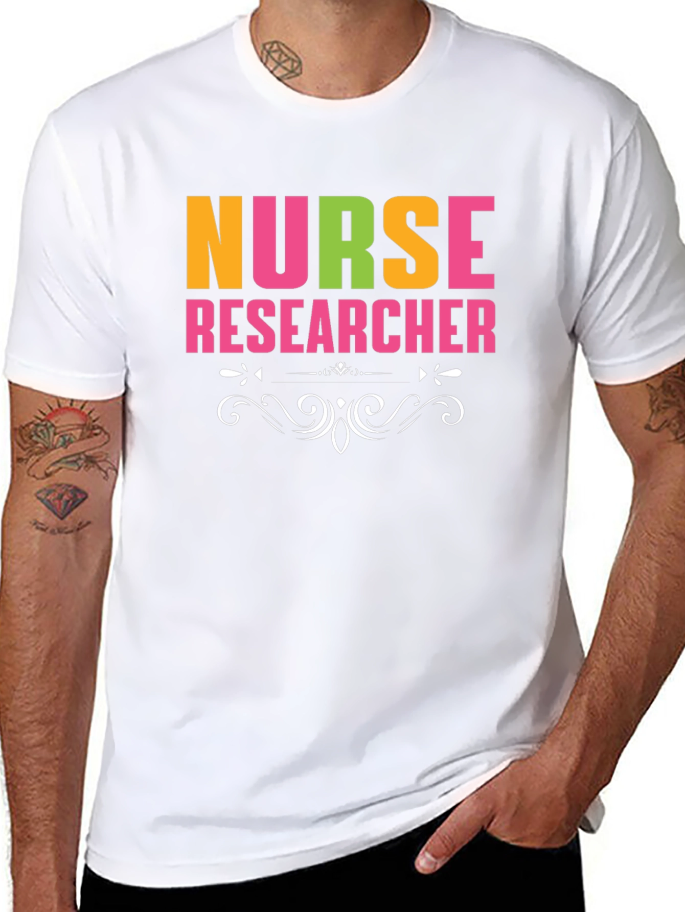 Nurse Researcher Graphic Tee - Black Cotton T-Shirt