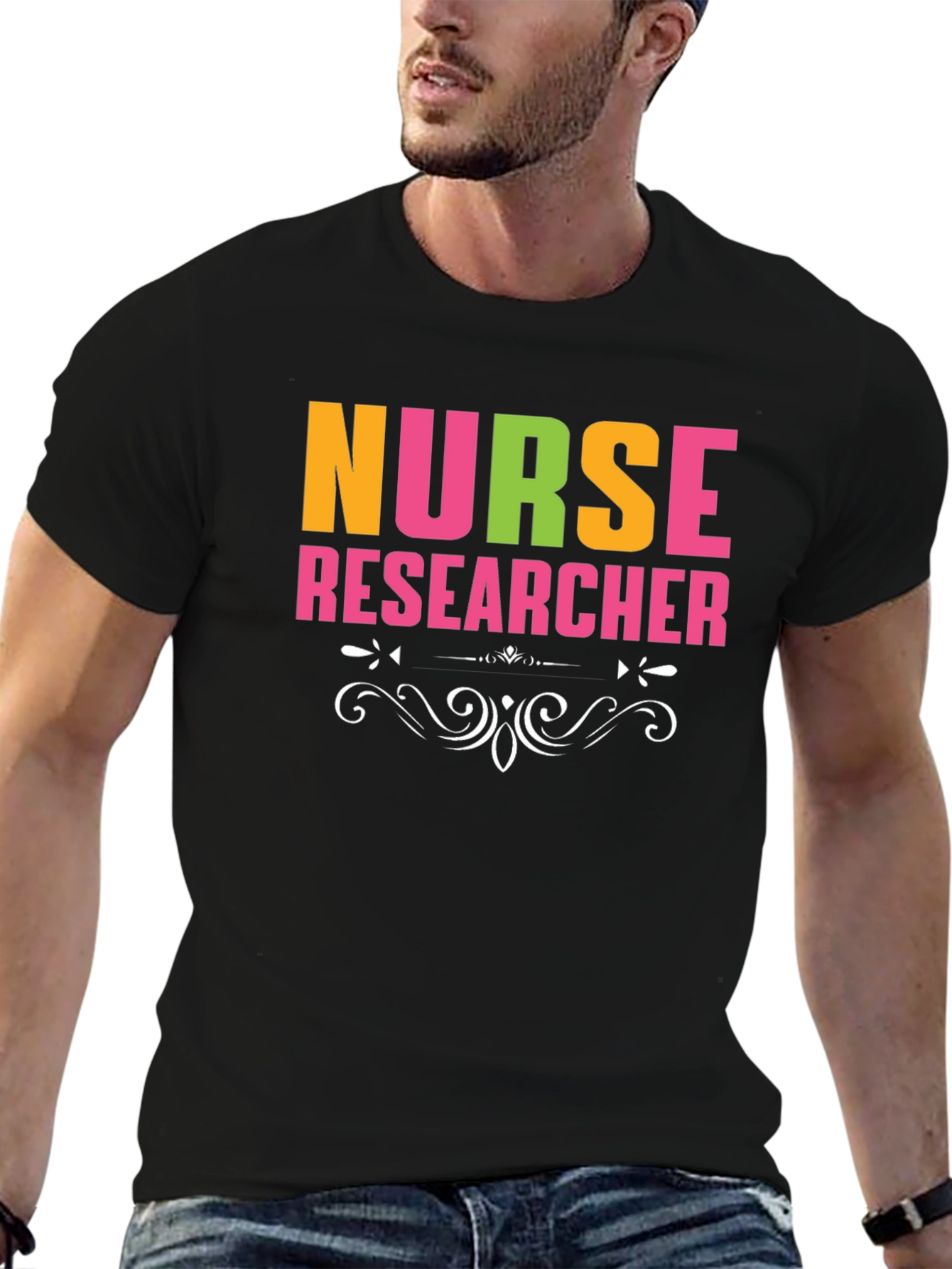 Nurse Researcher Graphic Tee - Black Cotton T-Shirt