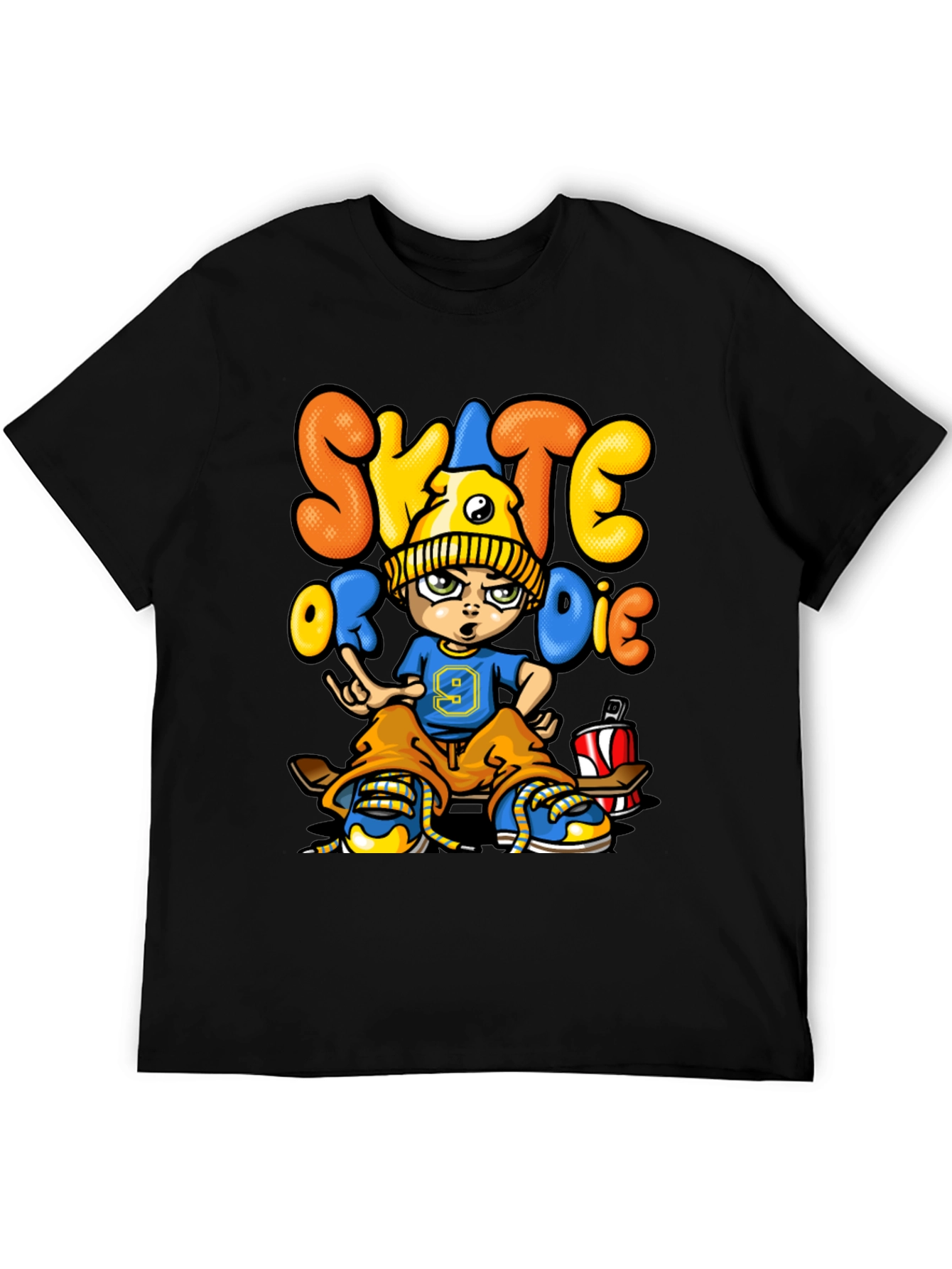 Skate or Die Cartoon Graphic T-Shirt