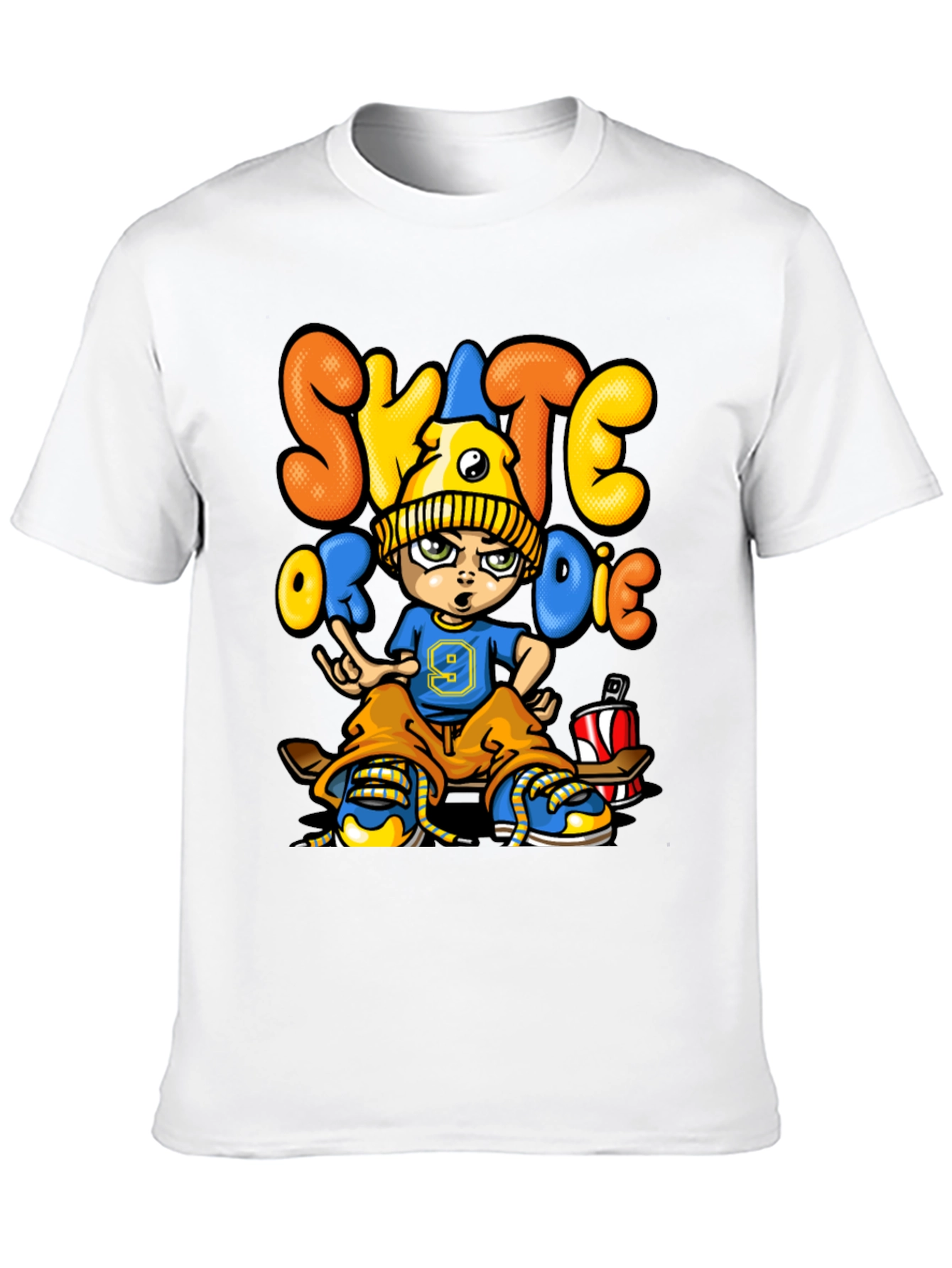 Skate or Die Cartoon Graphic T-Shirt