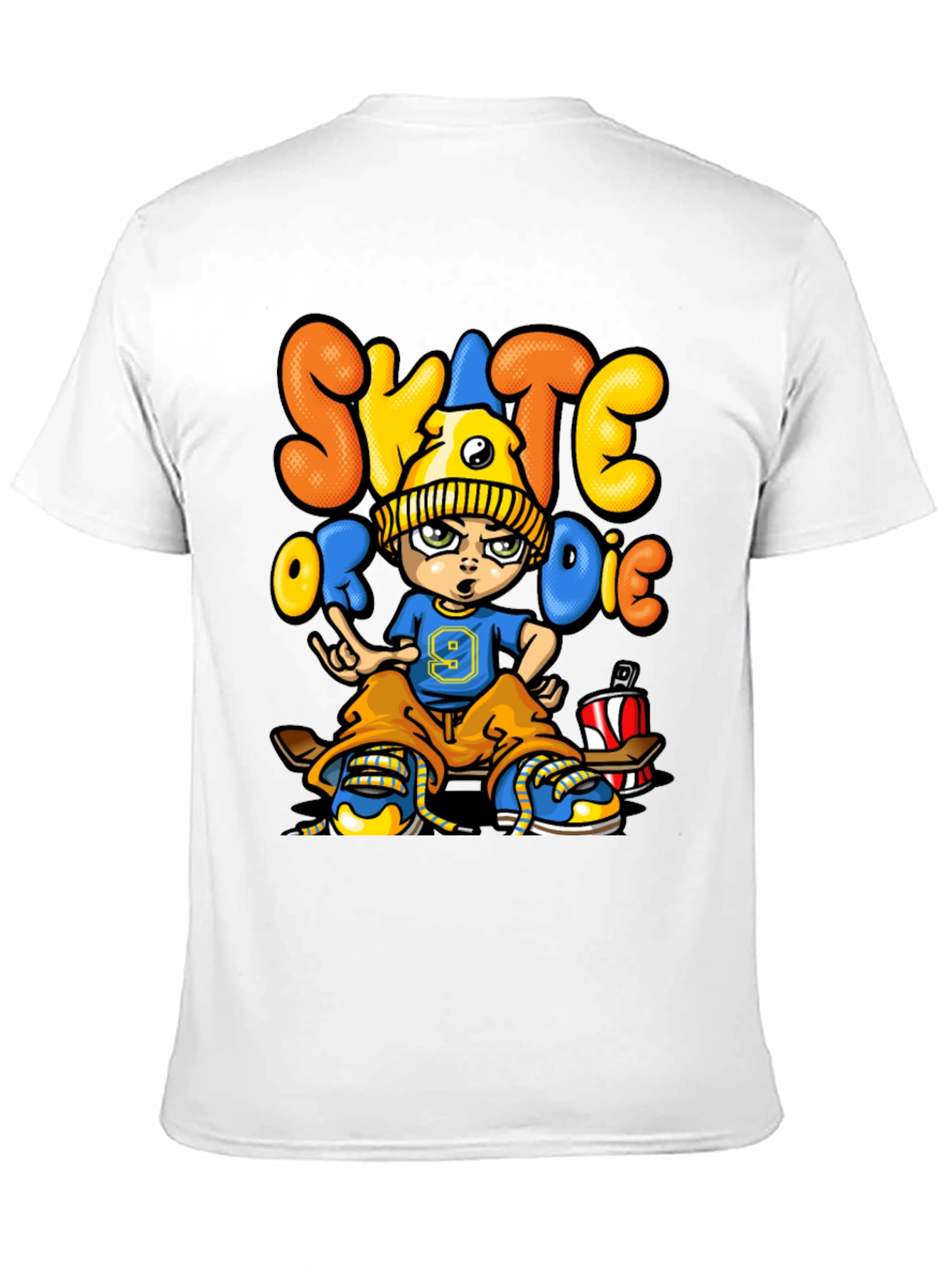 Skate or Die Cartoon Graphic T-Shirt