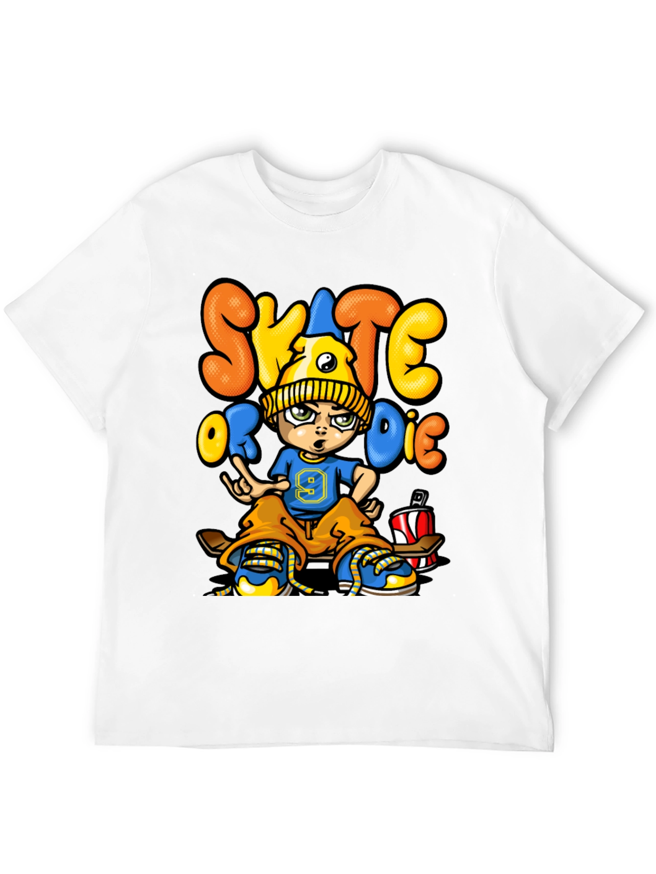 Skate or Die Cartoon Graphic T-Shirt
