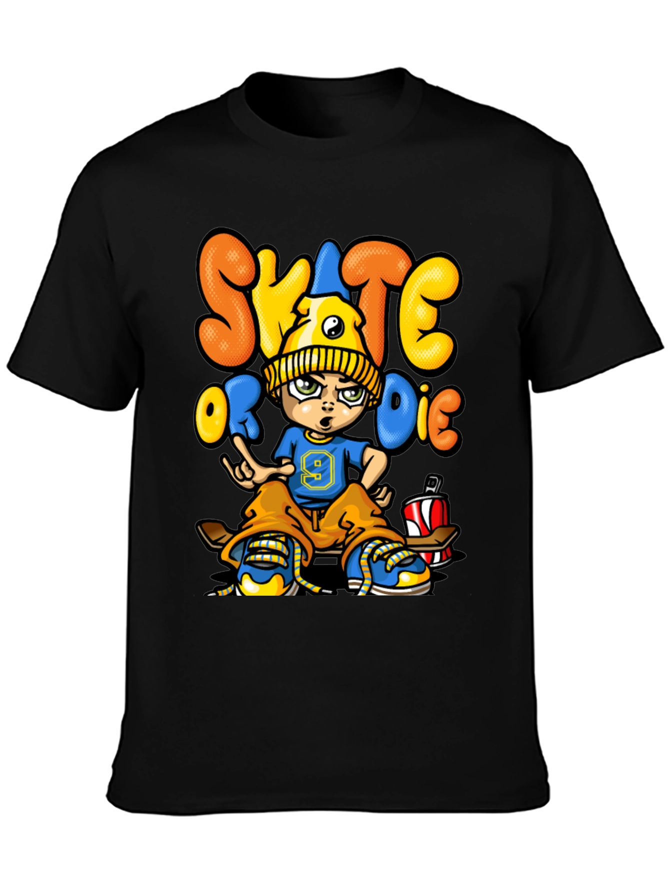 Skate or Die Cartoon Graphic T-Shirt