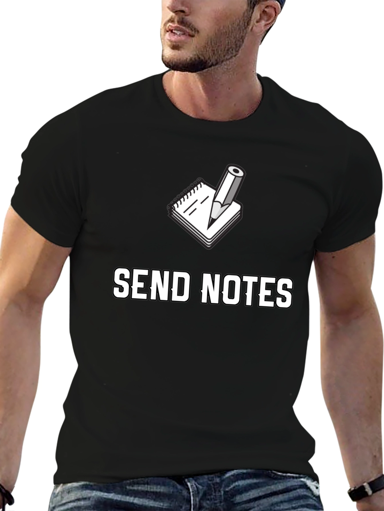 Send Notes Graphic Tee - Black
