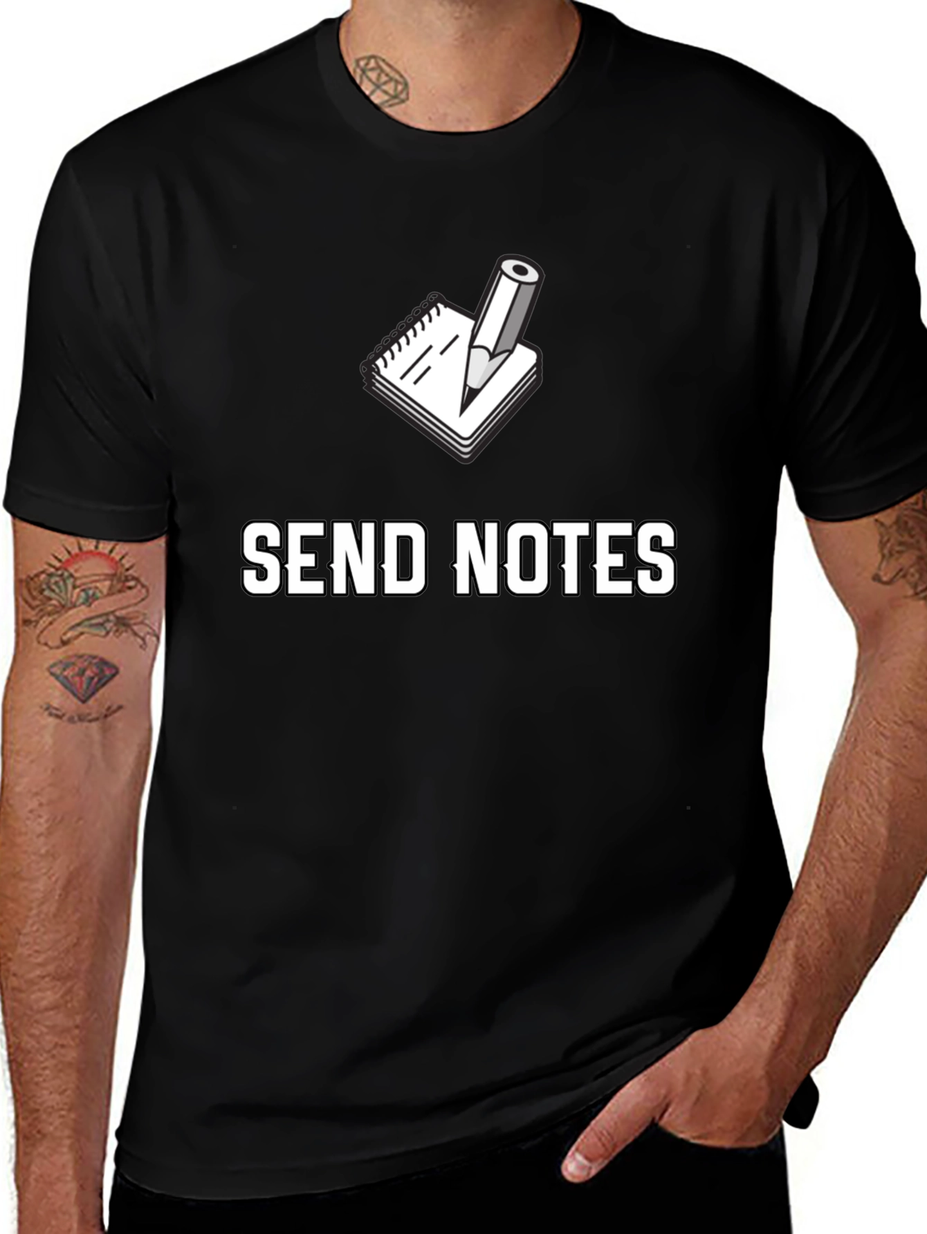 Send Notes Graphic Tee - Black