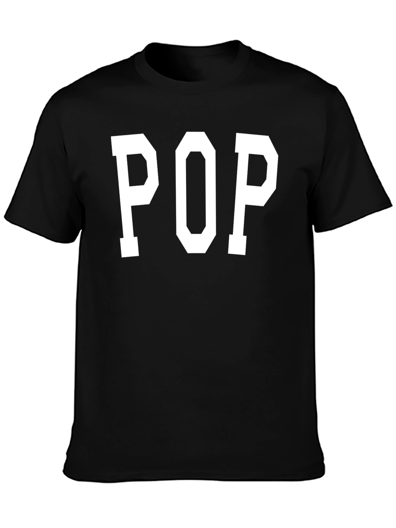 POP T-Shirt - Bold Varsity Style Black Tee