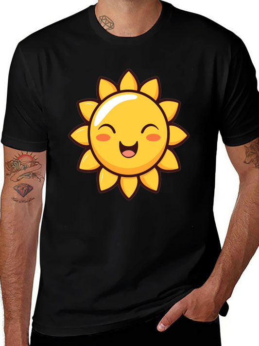 Happy Sunshine Graphic Tee - Black Cotton T-Shirt