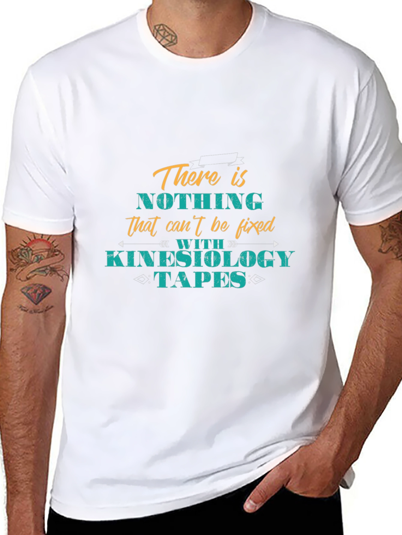 Kinesiology Tapes Fix It All Black T-Shirt