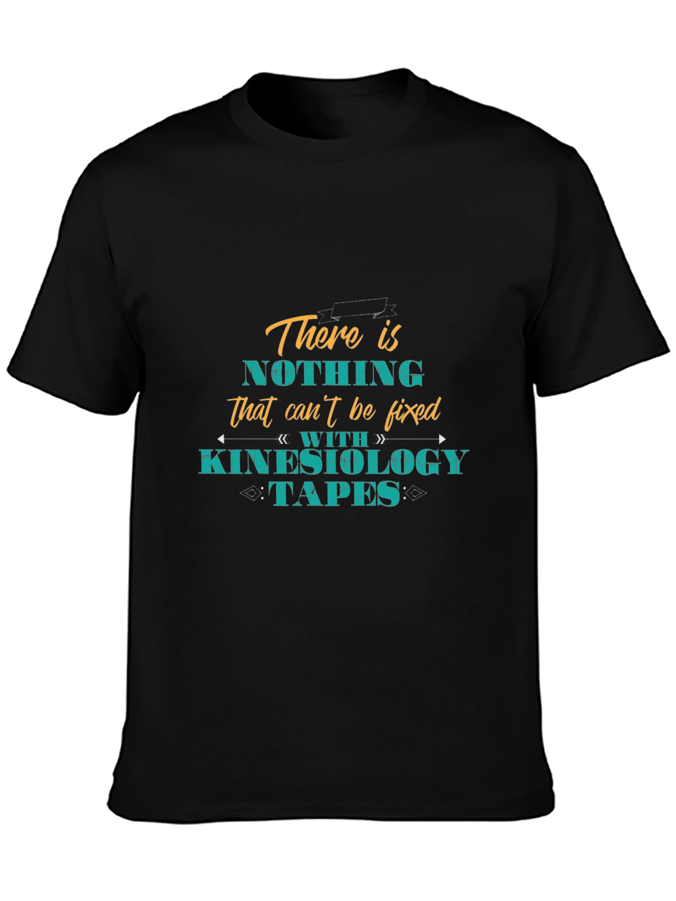 Kinesiology Tapes Fix It All Black T-Shirt