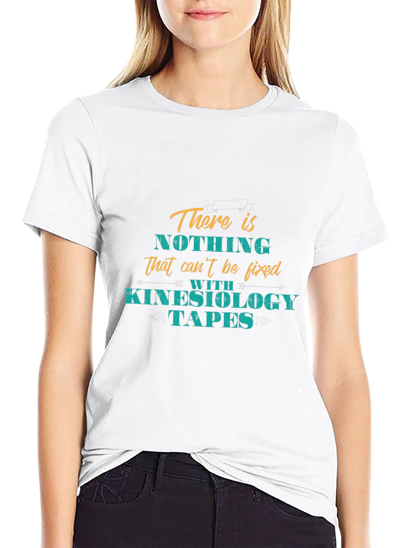 Kinesiology Tapes Fix It All Black T-Shirt