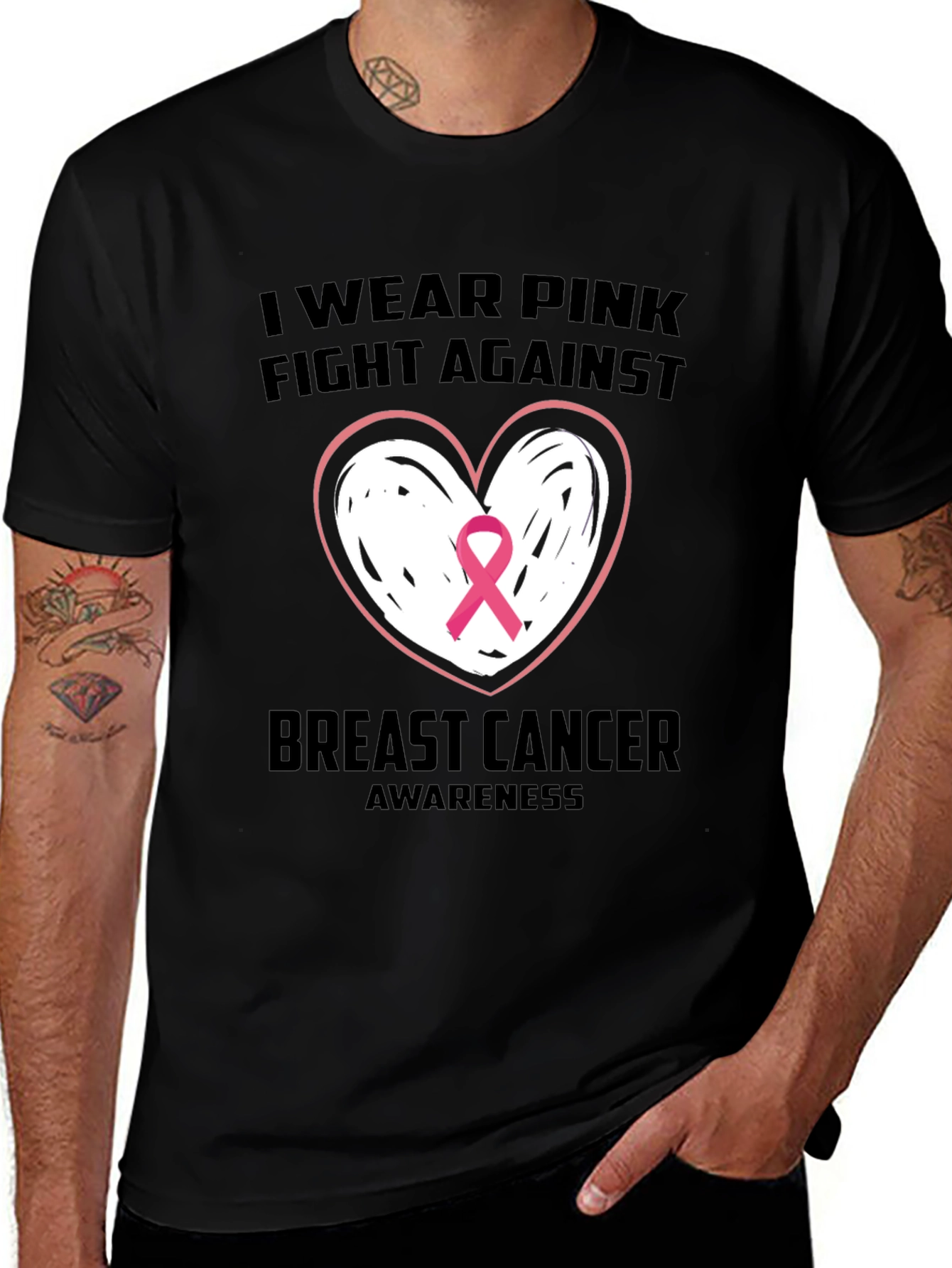 Breast Cancer Awareness Black T-Shirt