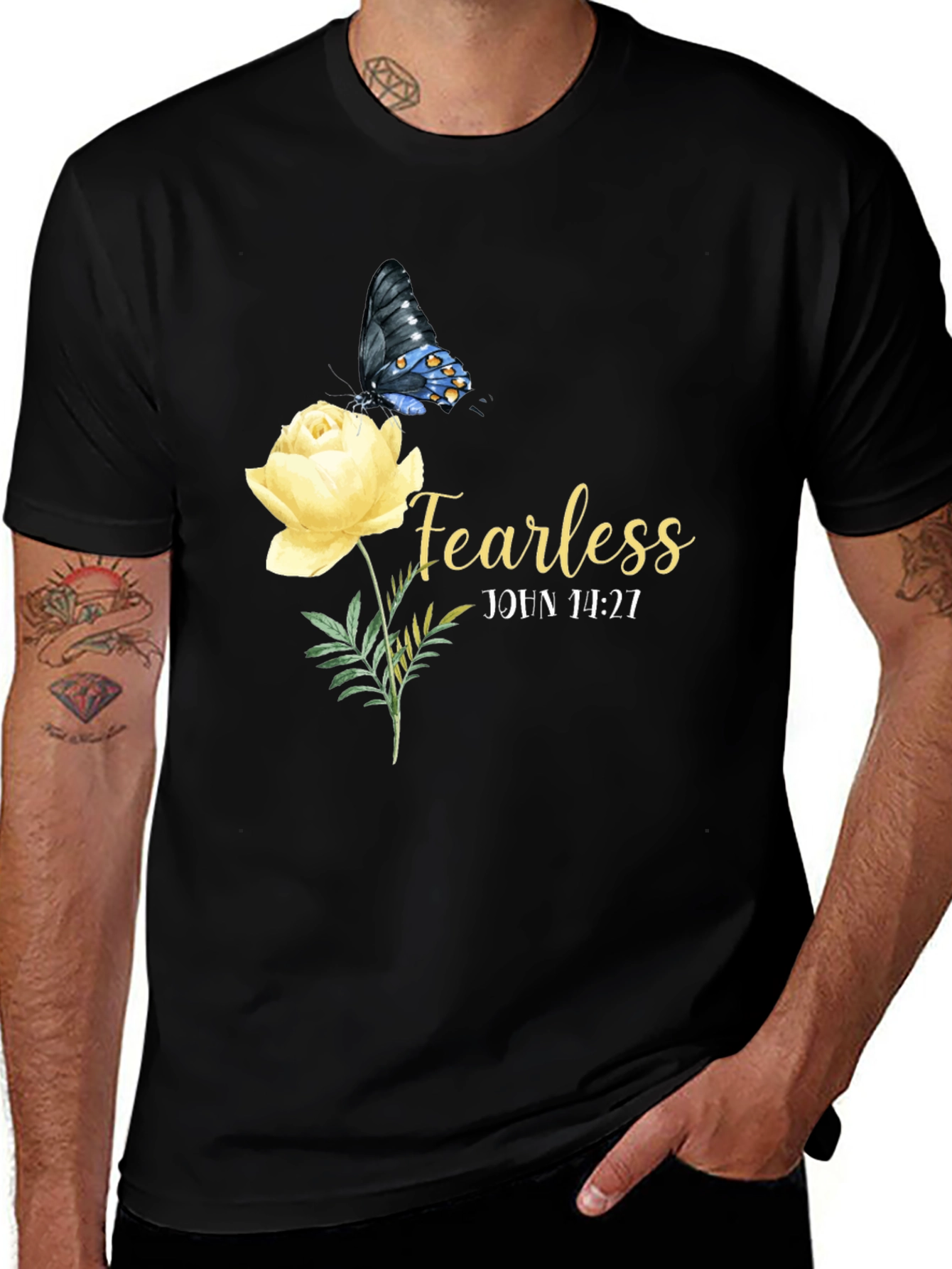 Fearless Butterfly Rose Graphic Tee