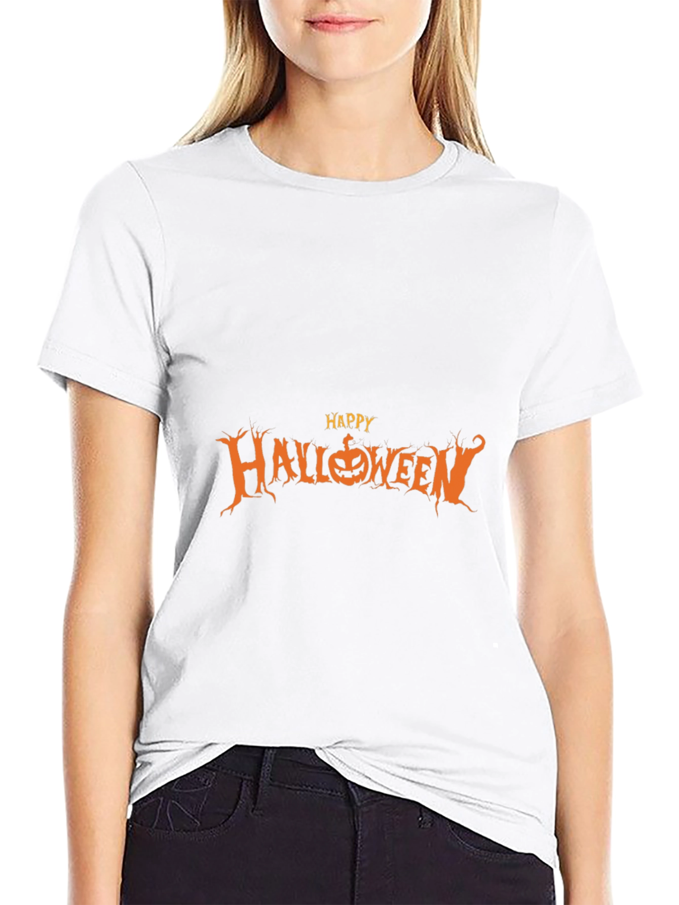 Happy Halloween Graphic Tee - Black