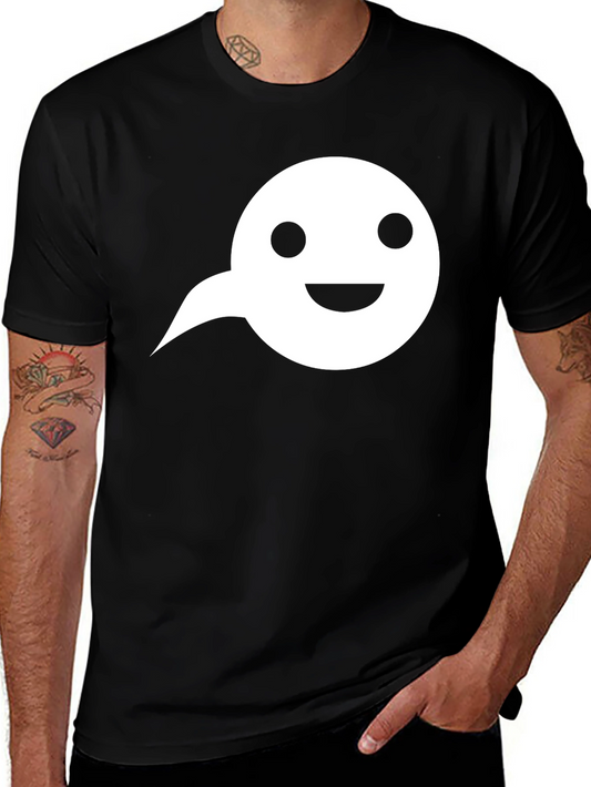 Black T-Shirt with White Speech Bubble Graphic