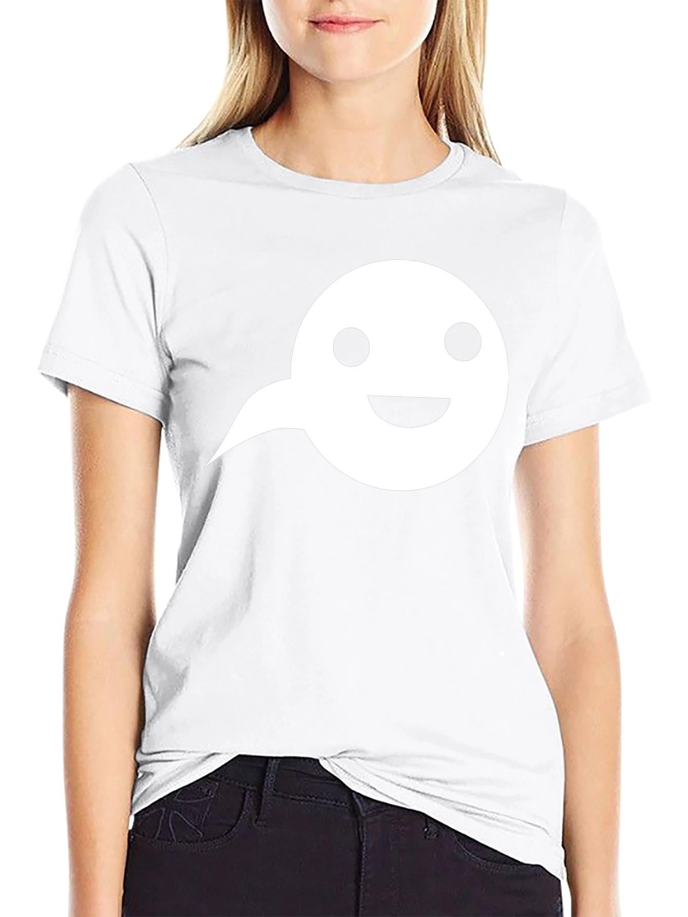 Black T-Shirt with White Speech Bubble Graphic