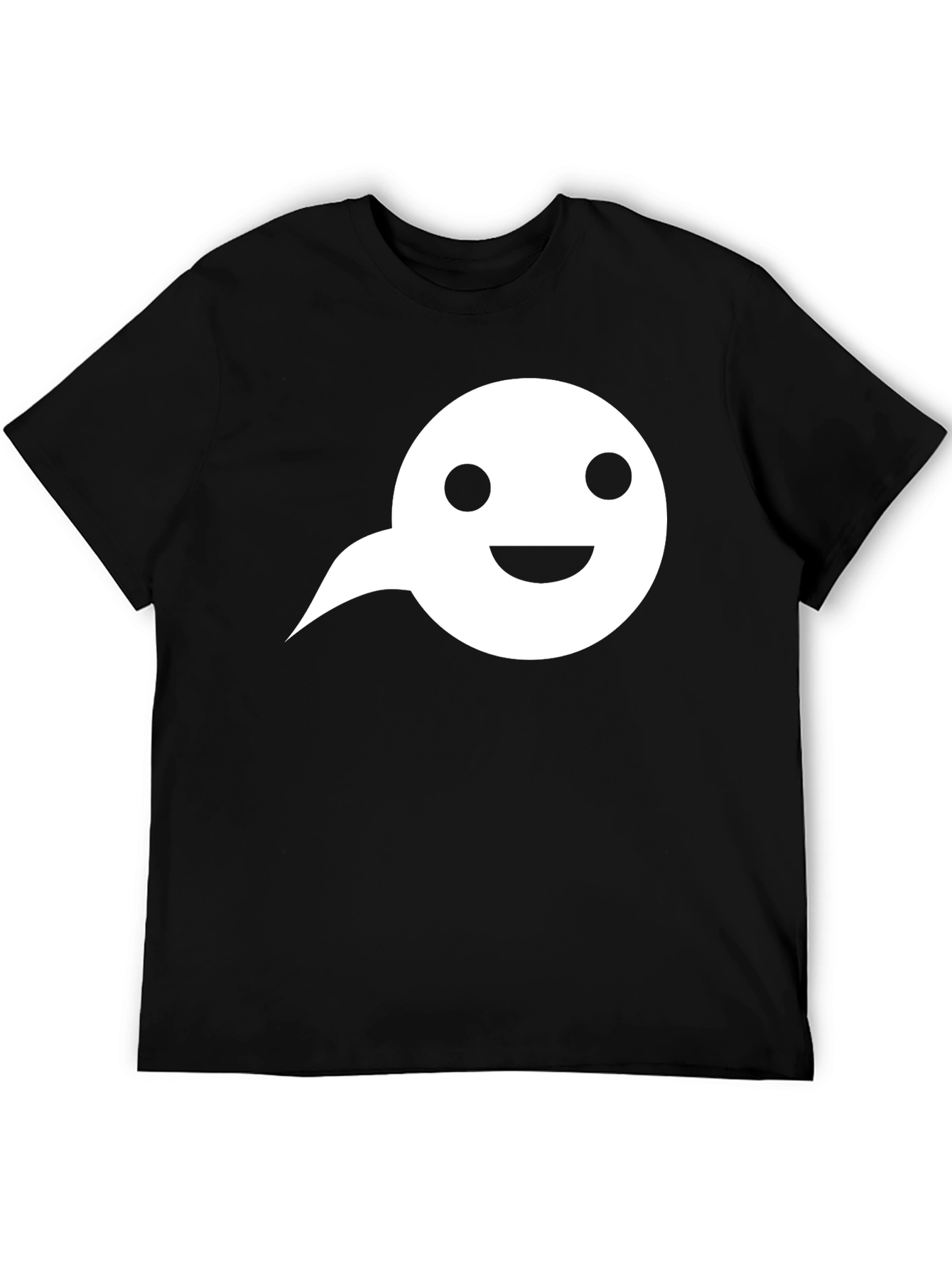 Black T-Shirt with White Speech Bubble Graphic