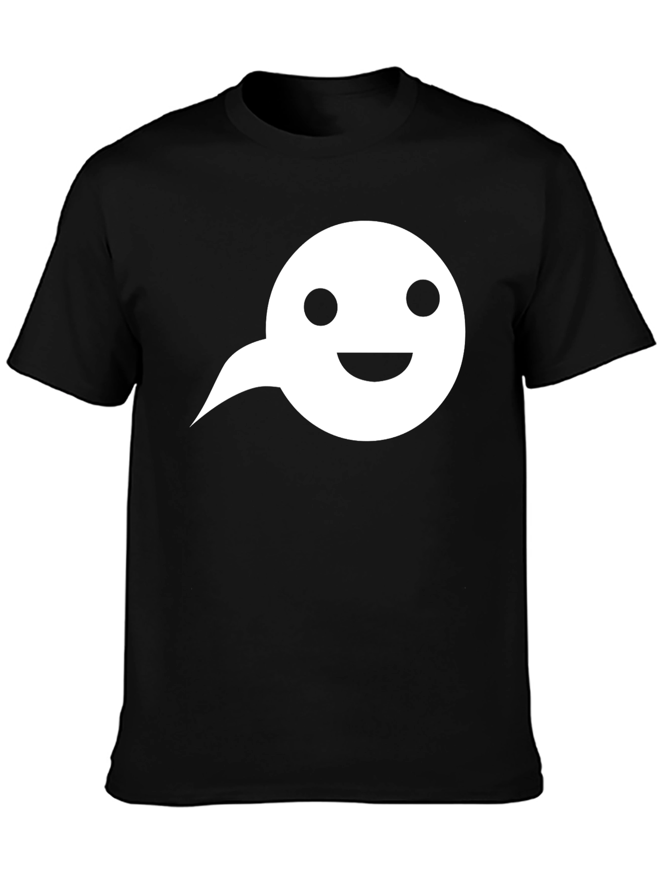 Black T-Shirt with White Speech Bubble Graphic