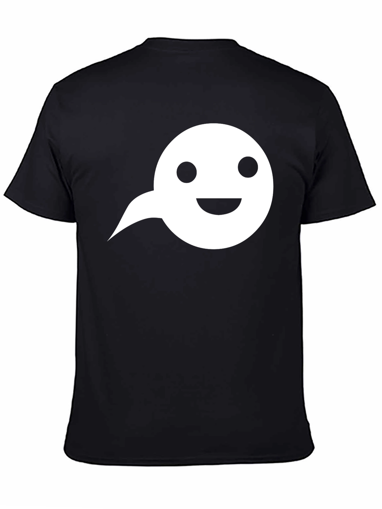 Black T-Shirt with White Speech Bubble Graphic