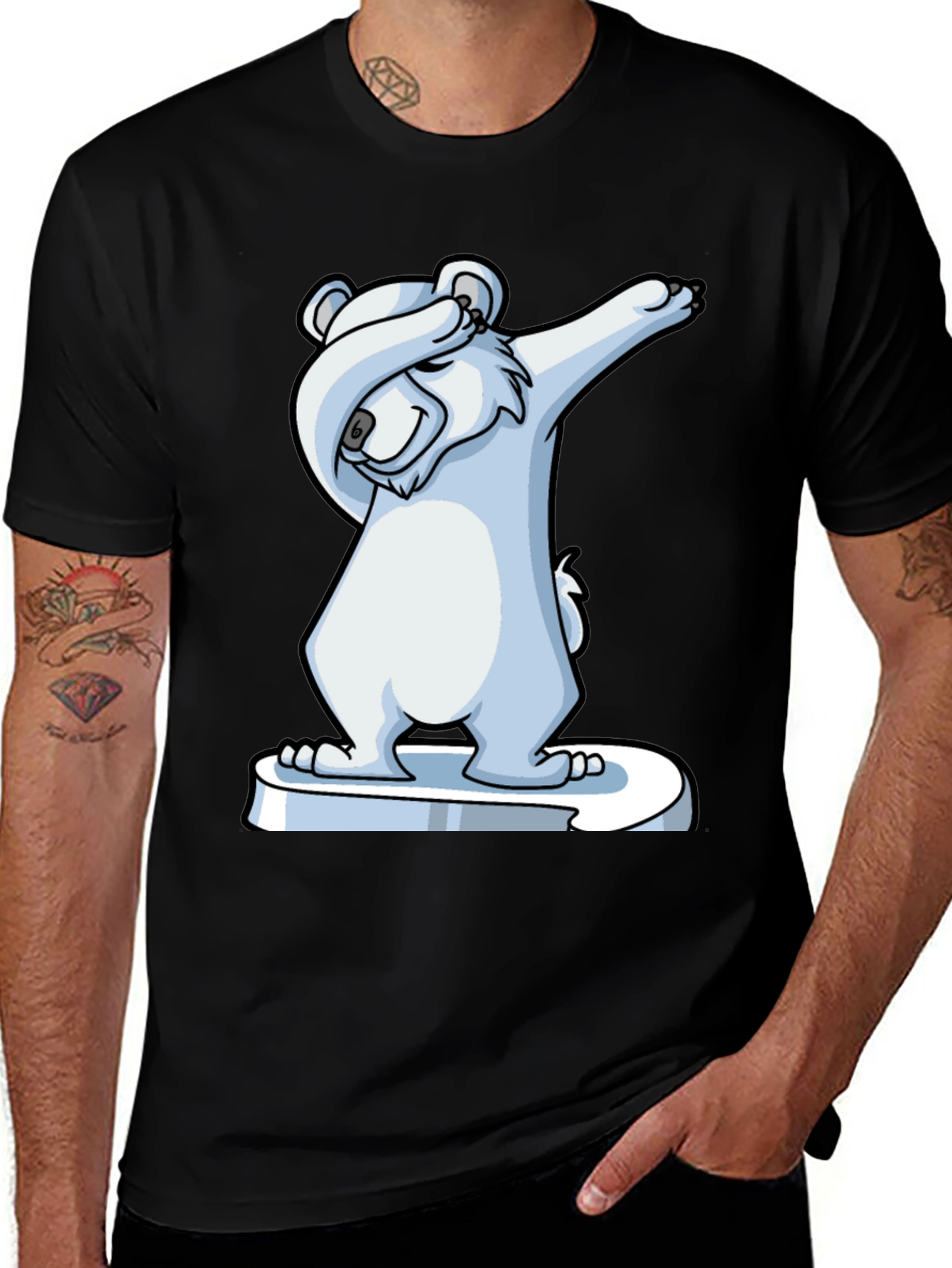 Dabbing Polar Bear Graphic Tee - Cool & Fun!