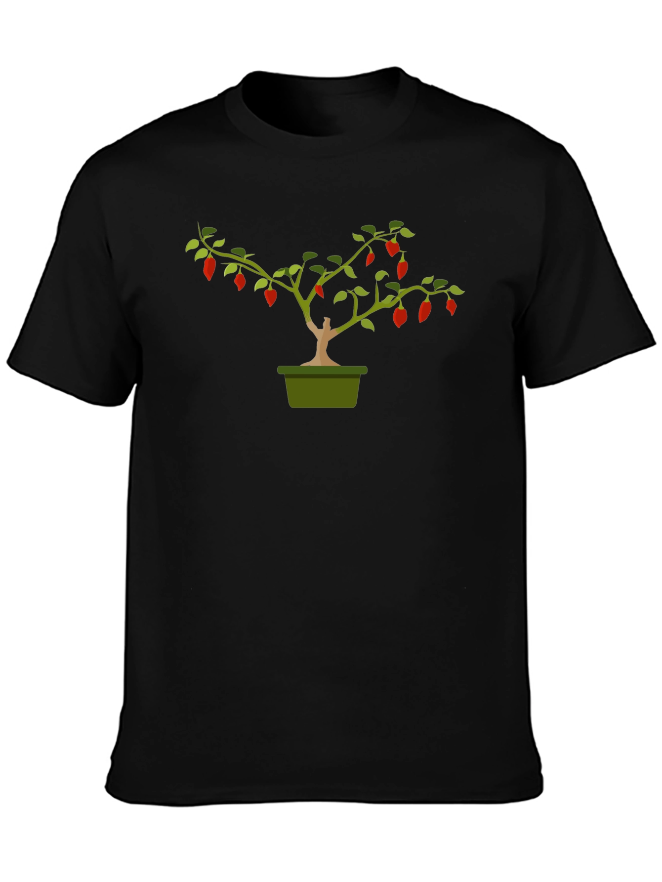 Chili Pepper Bonsai Graphic Tee - Black