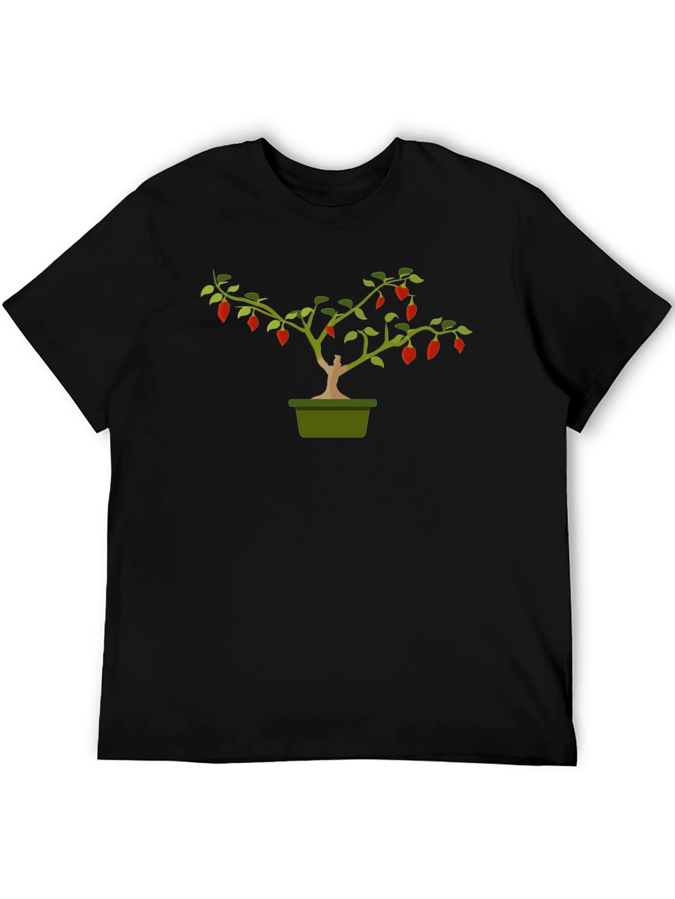 Chili Pepper Bonsai Graphic Tee - Black