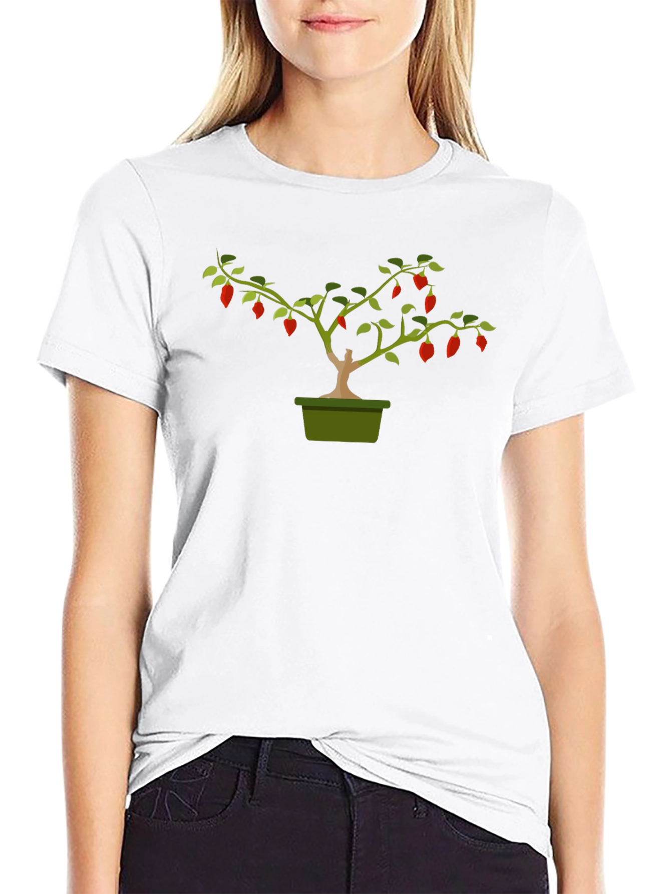 Chili Pepper Bonsai Graphic Tee - Black