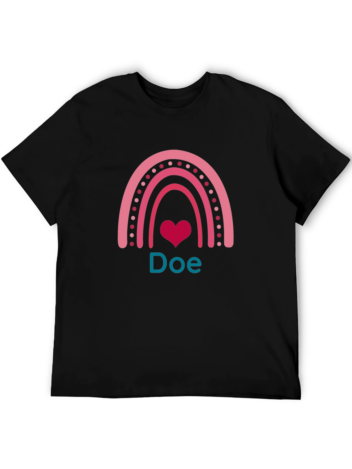 Rainbow Heart Custom T-Shirt - Doe