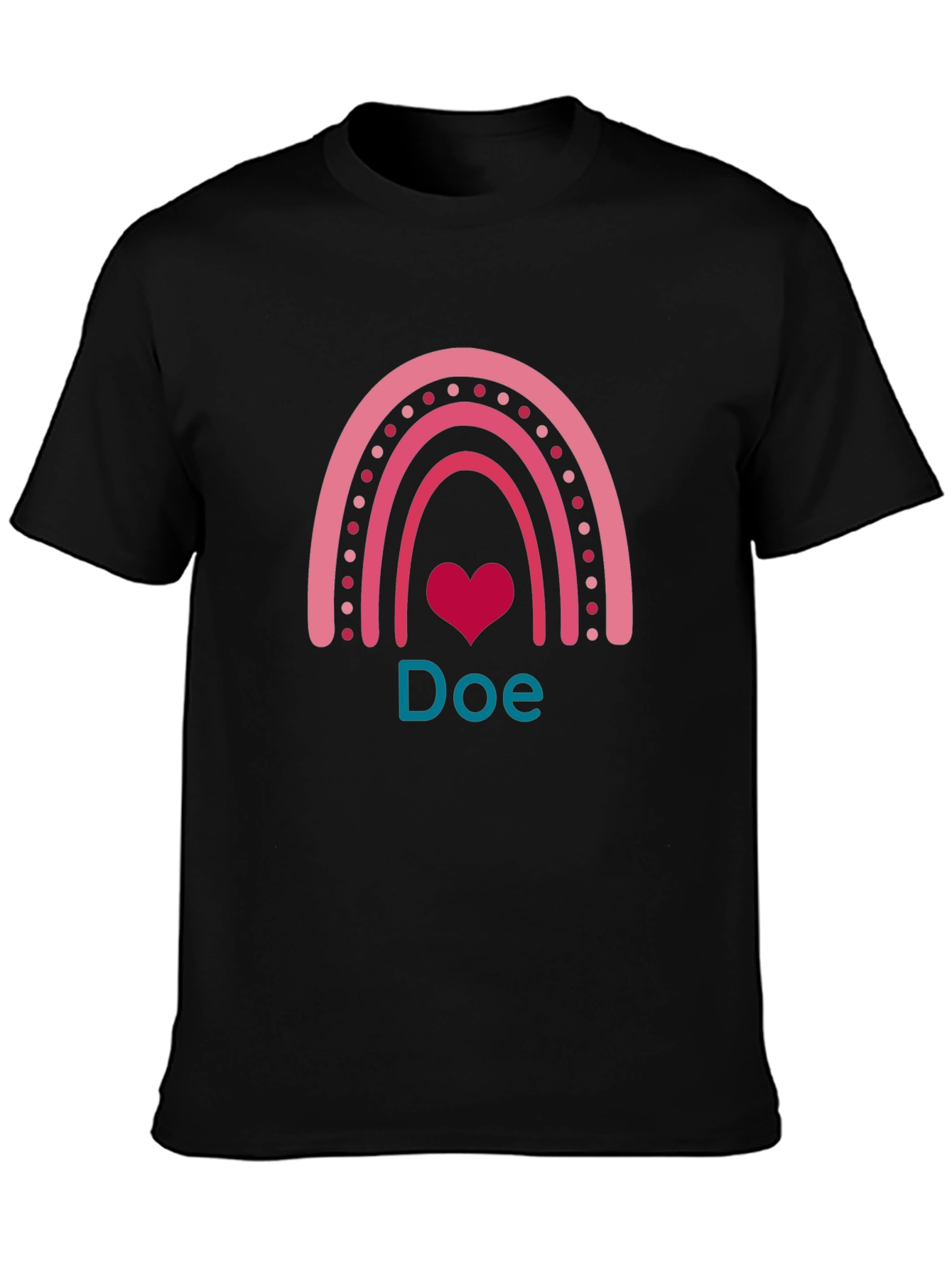 Rainbow Heart Custom T-Shirt - Doe