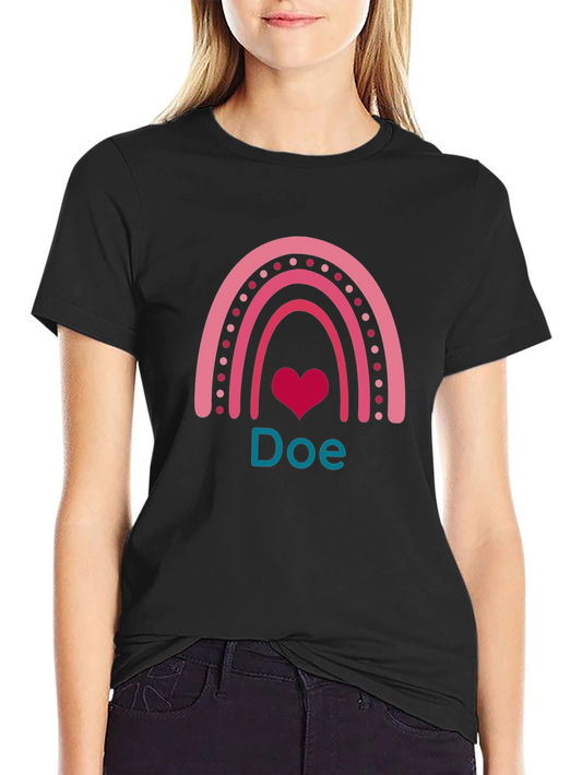 Rainbow Heart Custom T-Shirt - Doe