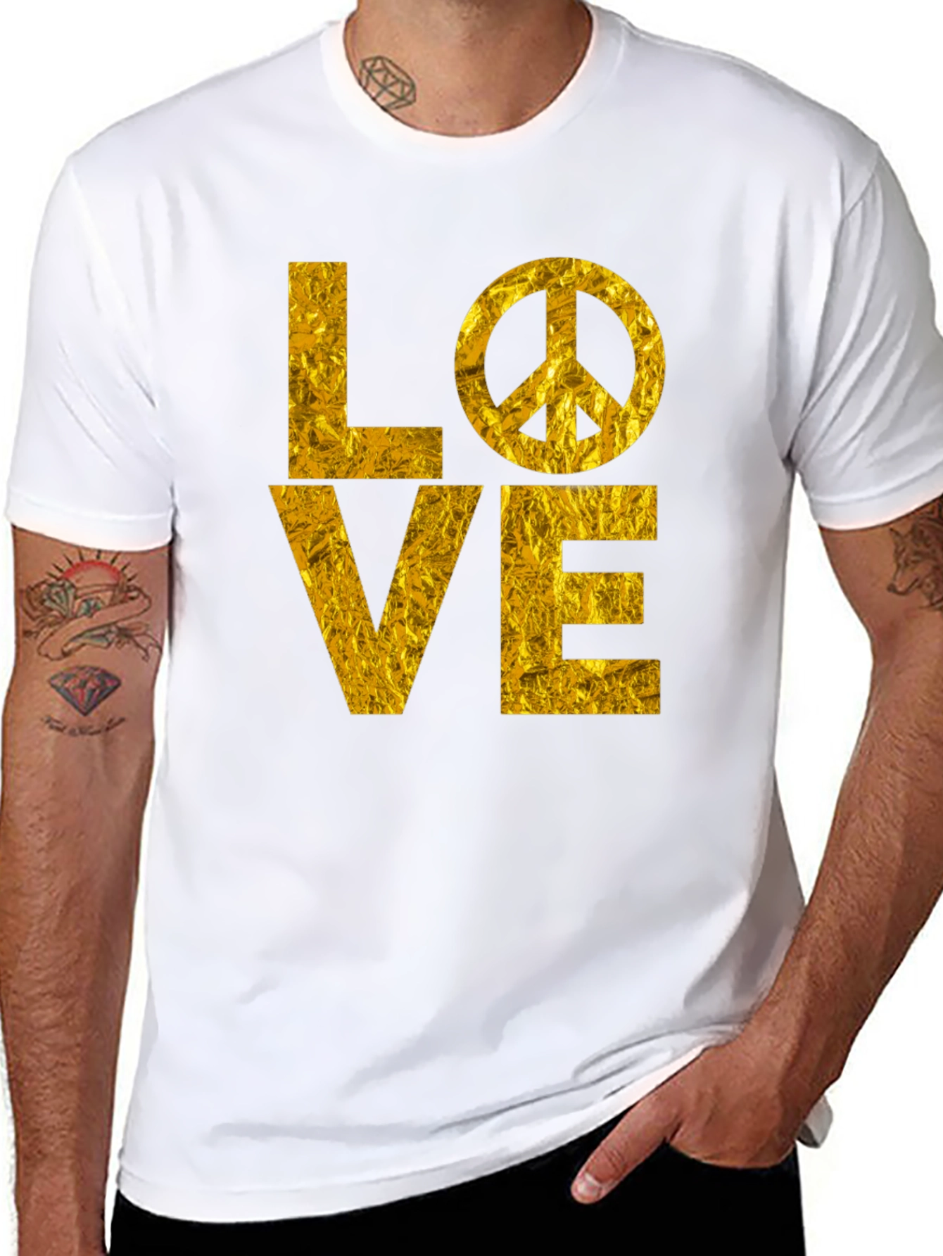 LOVE Peace Sign Graphic T-Shirt