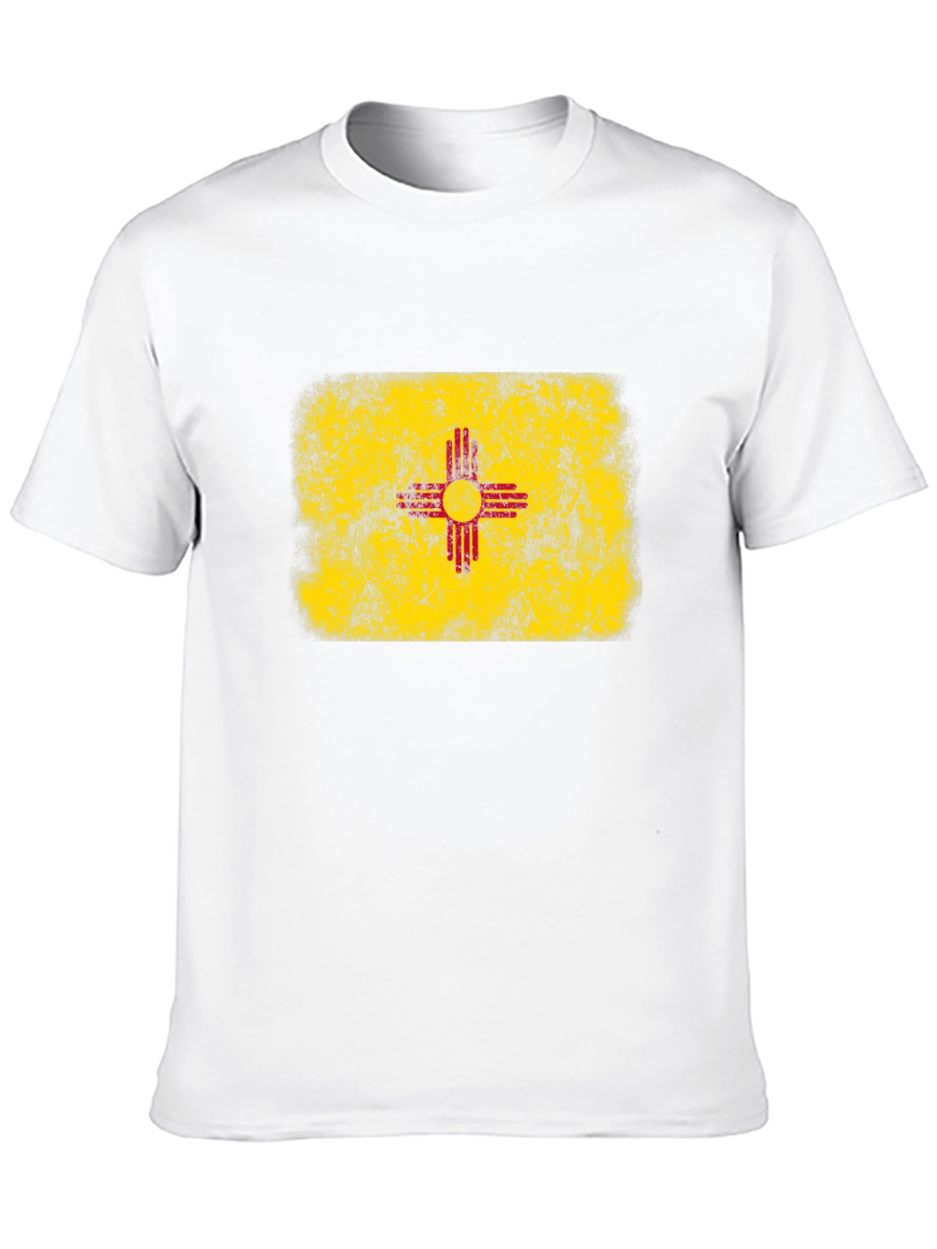 New Mexico Flag T-Shirt Distressed Black Tee